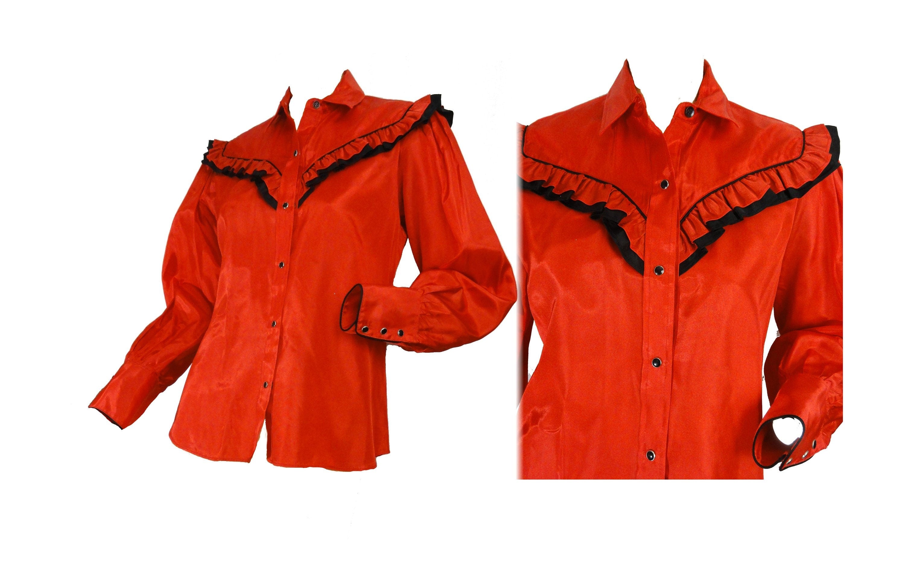 Chemise Cowgirl Vintage Karman USA – Perles Et Snaps, Taille 32