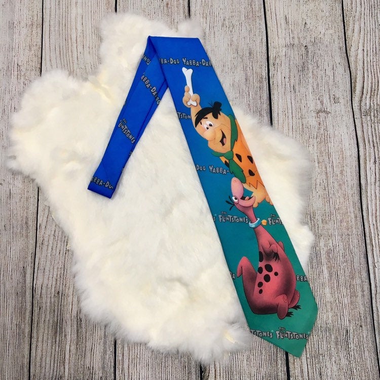 Vintage 90's Fred and Dino Flintstones Tie by Ralph Marlin | Shop THRILLING