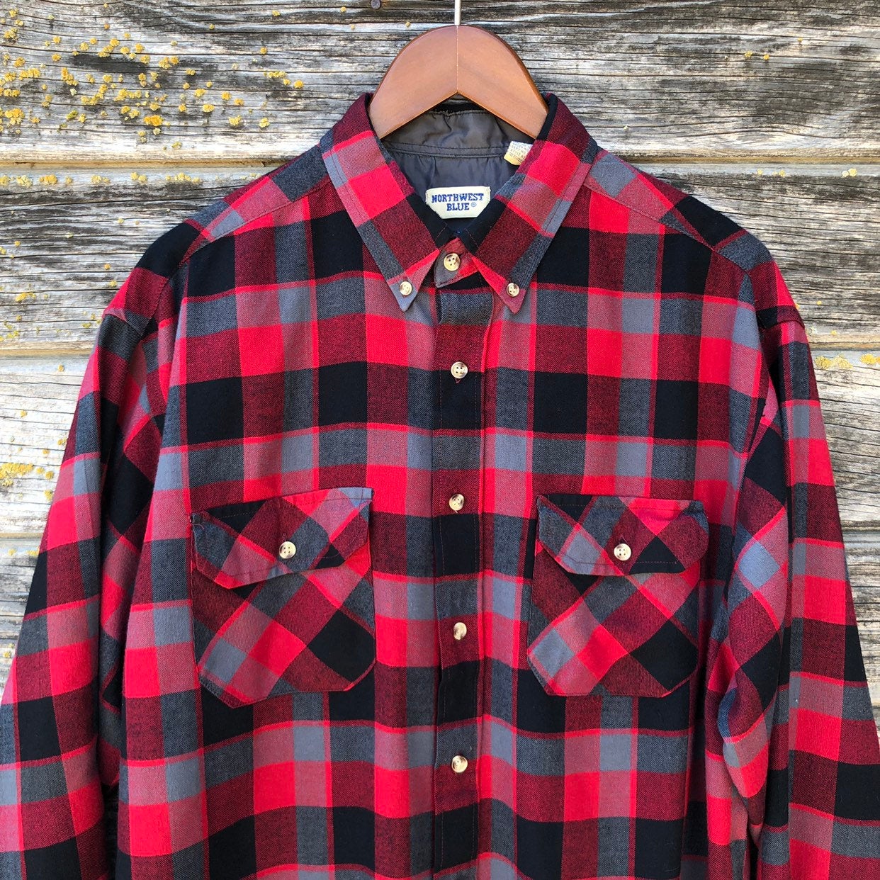 Vintage 90’s Buffalo Black and Red Long Sleeve Button Up by Northwest ...