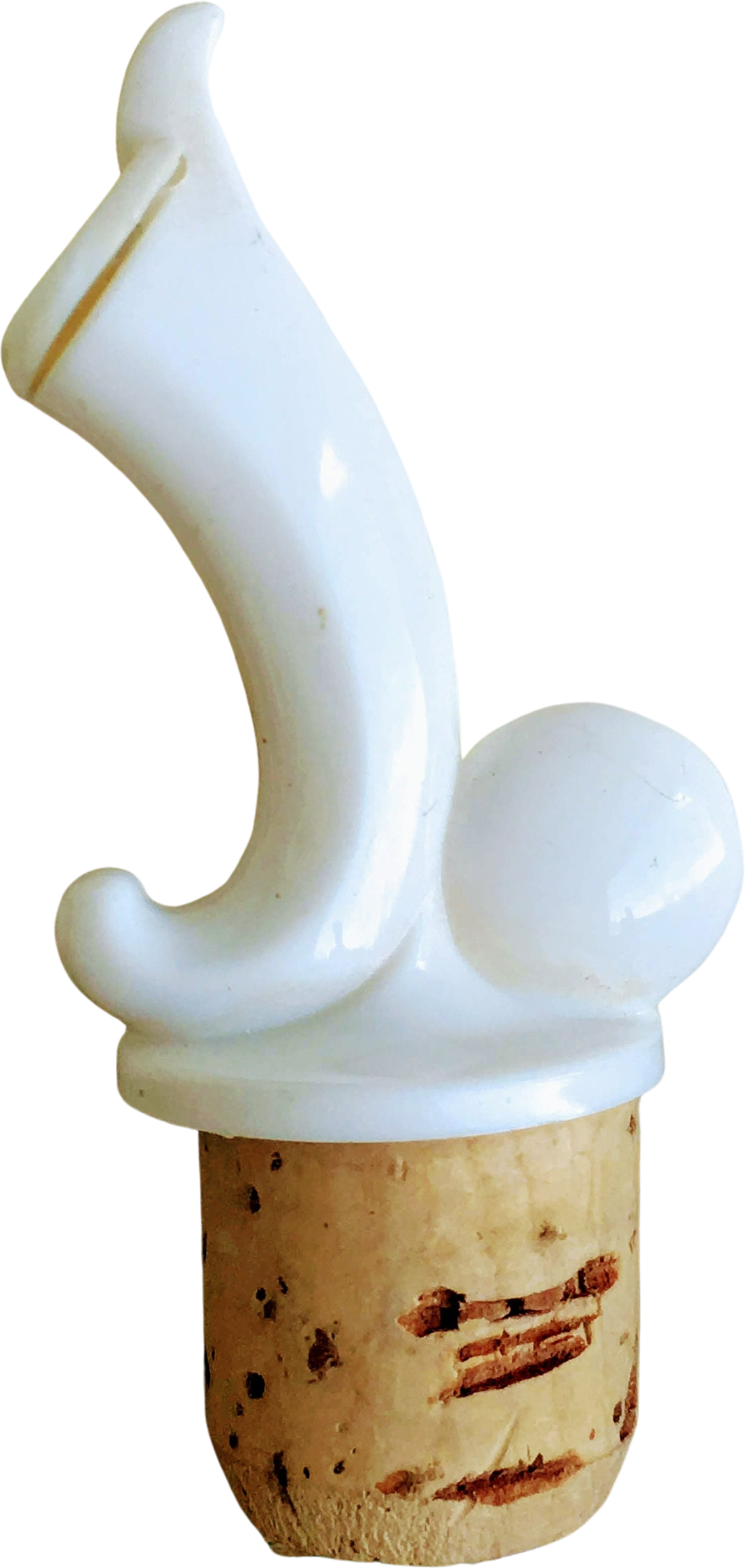60s Vintage Wine Pourer Spout Mid Century Abstract White Plastic Shop