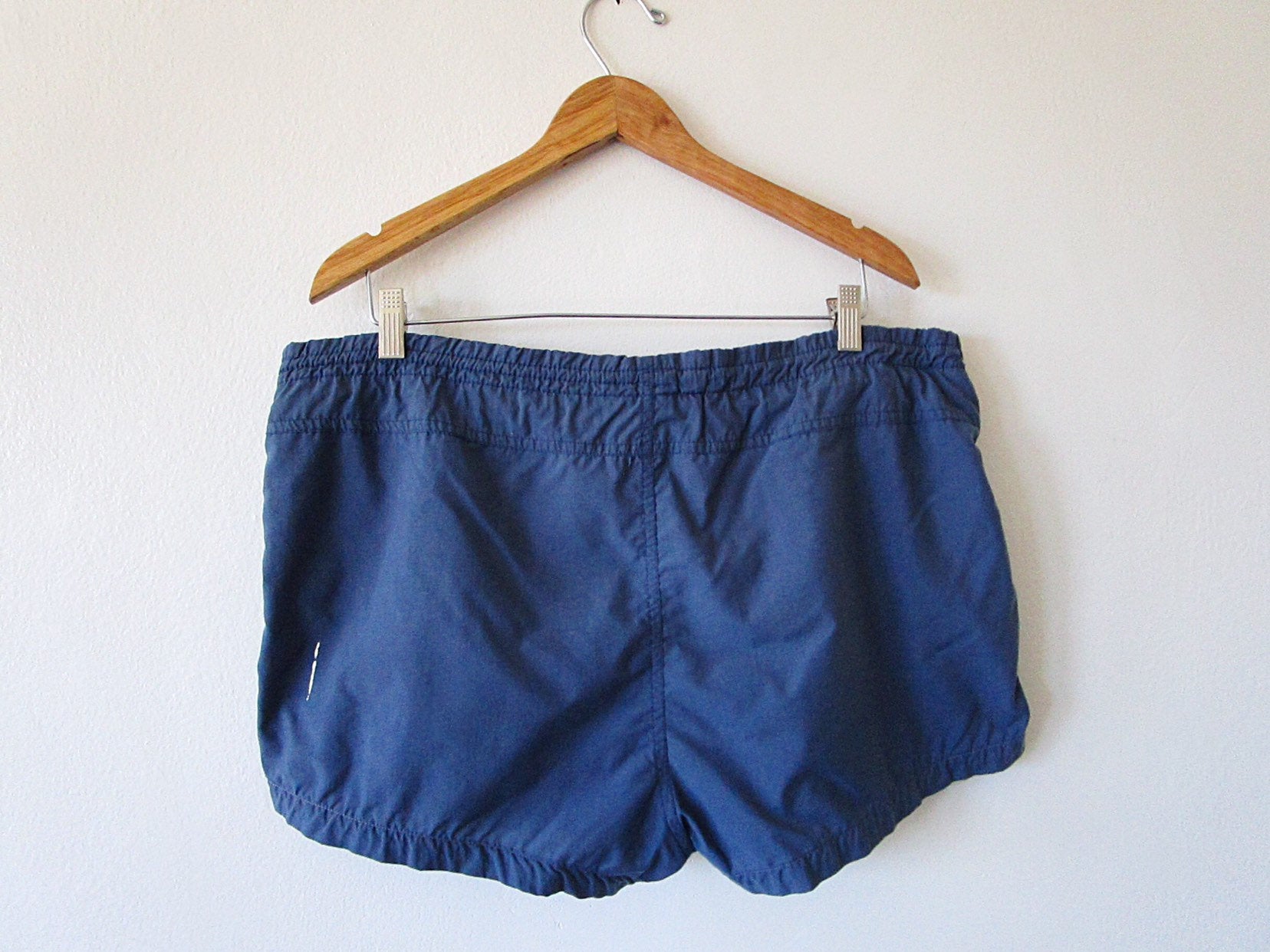 Vintage 80's Navy Blue Drawstring Athletic Swim Trunks with Pockets by ...