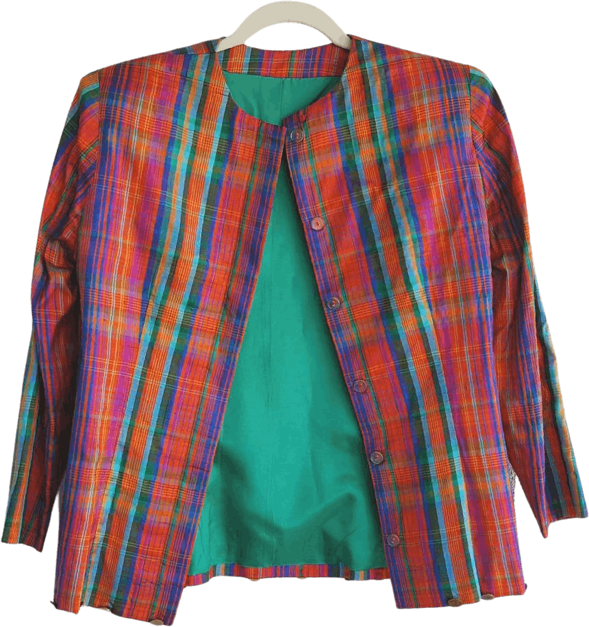 Vintage Colored Raw Silk Plaid Jacket by Nisei Dressmaking | Shop THRILLING