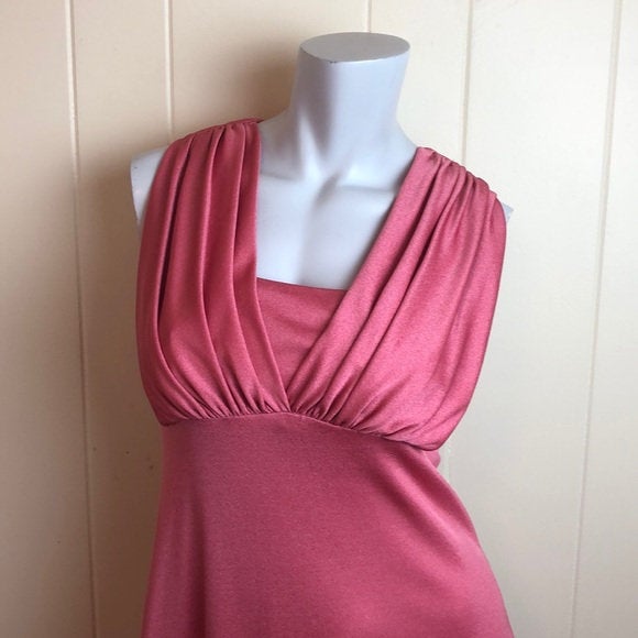 Vintage 70's/80's Coral Pink Sleeveless Disco Empire Maxi Dress | Shop ...