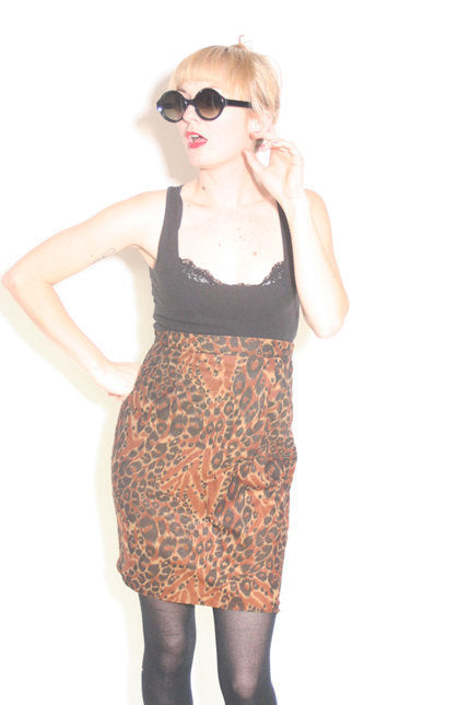 Vintage Euro Cheetah Mesh Skirt (S)