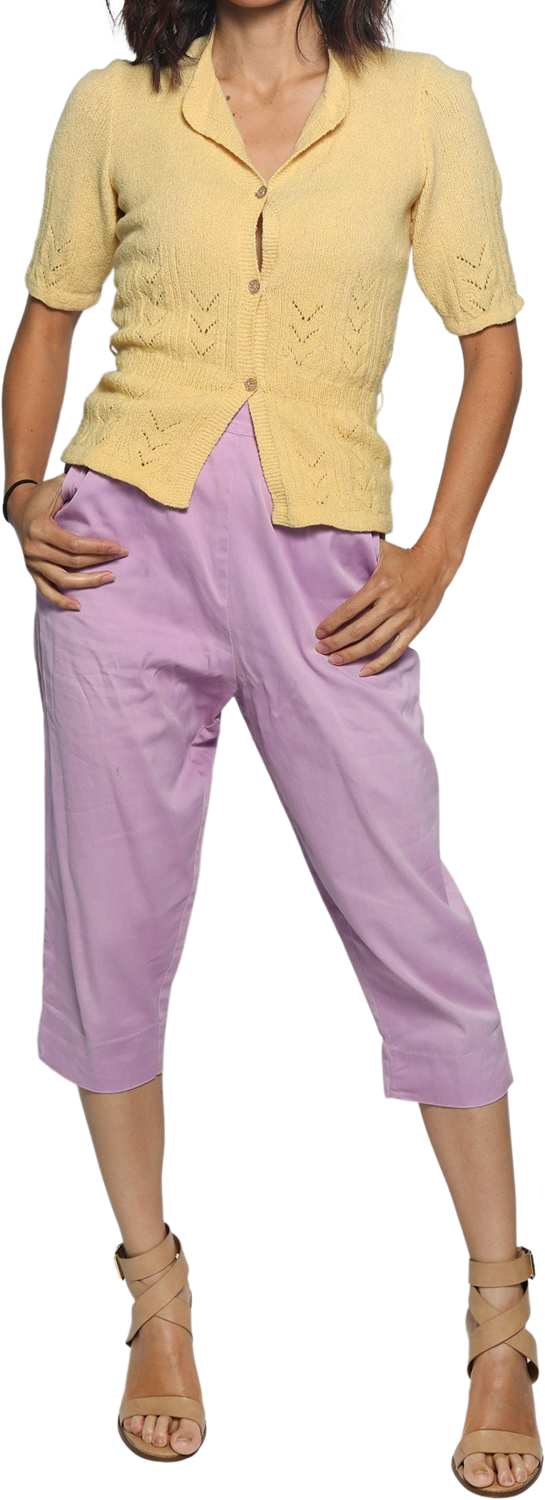 Vintage Lavender Clam Diggers 1960s Purple Cotton Pedal Pushers Skinny Fitted  Capri Cigarette Pants 24 Inch Waist Small -  Canada