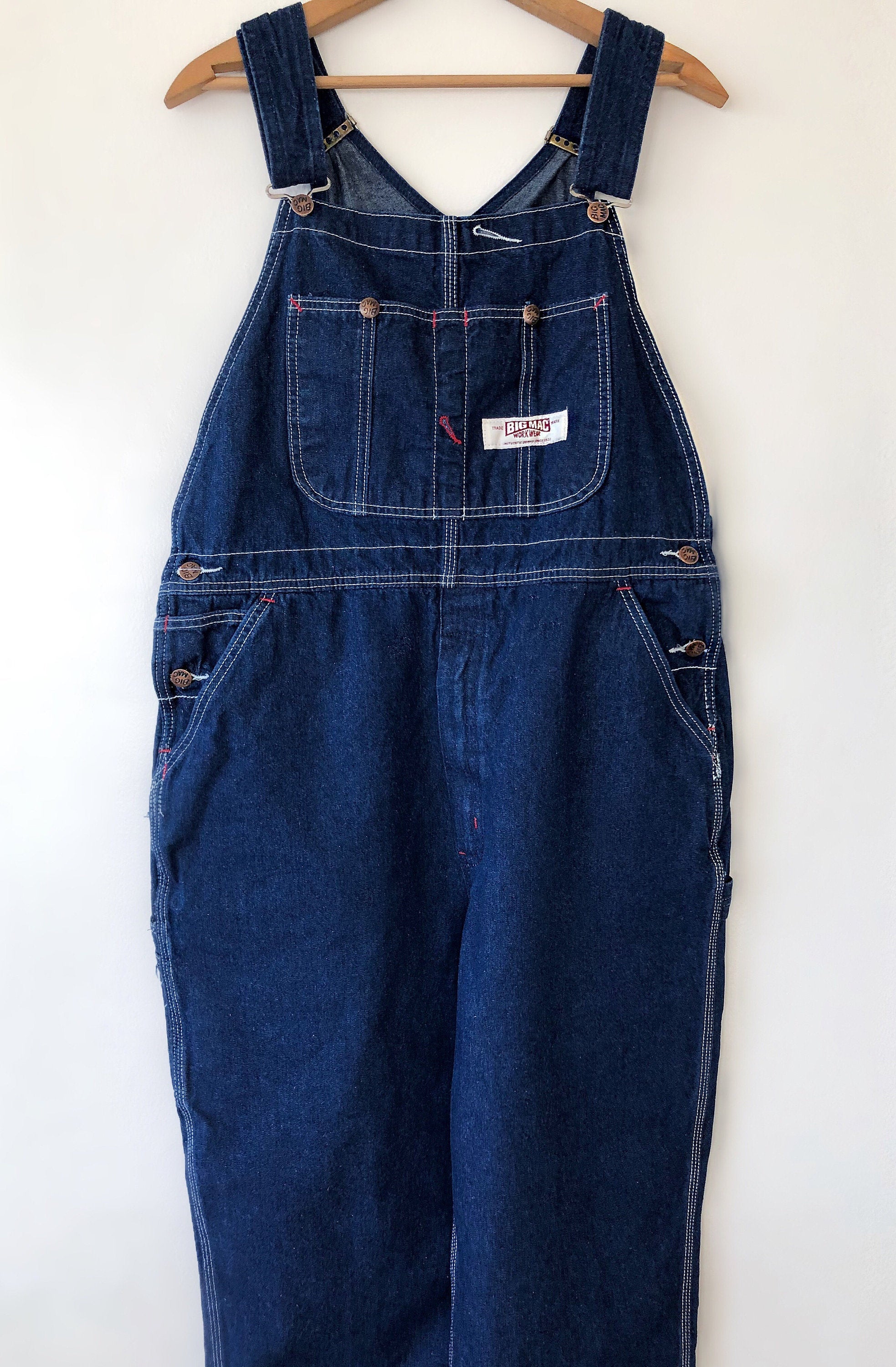 Vintage 70’s/80’s High Waisted Dark Denim Overalls by Big Mac | Shop ...