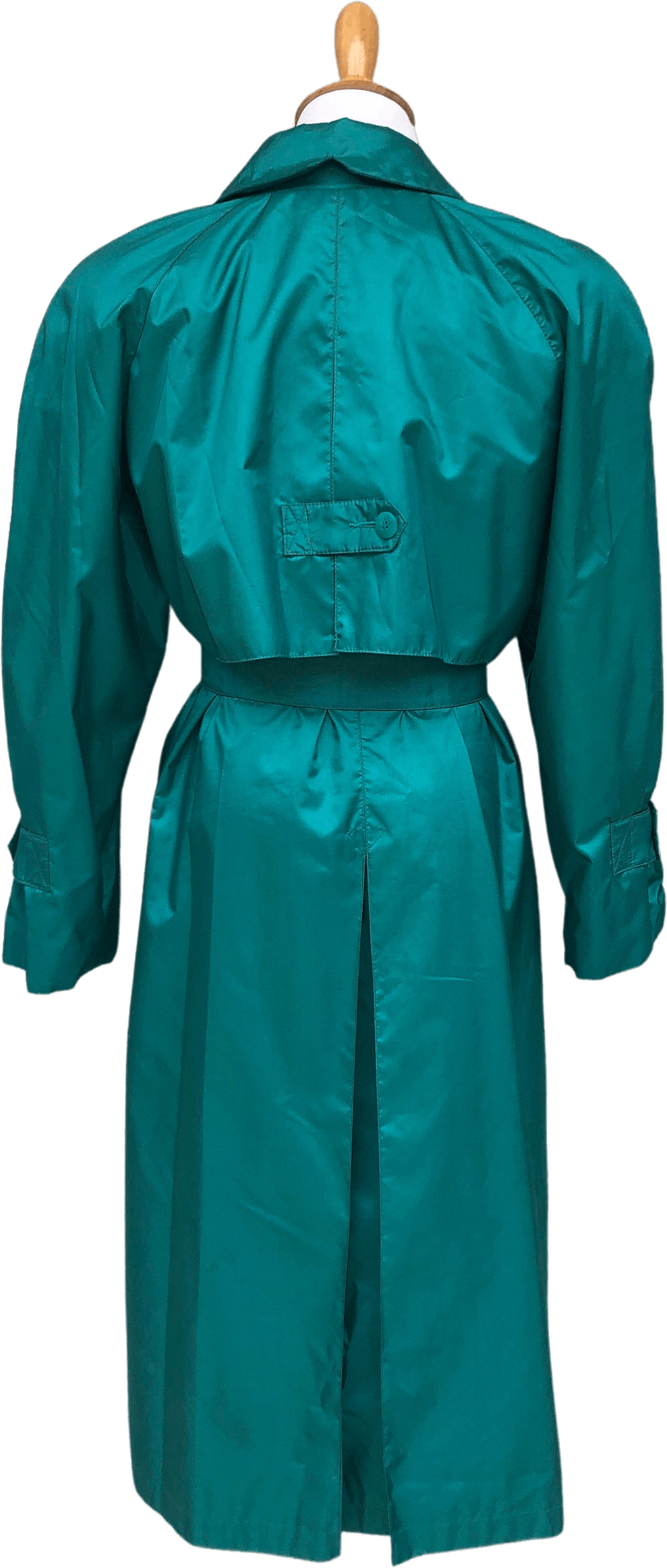 Vintage Turquoise Padded Shoulders Trench Coat by British Mist | Shop ...