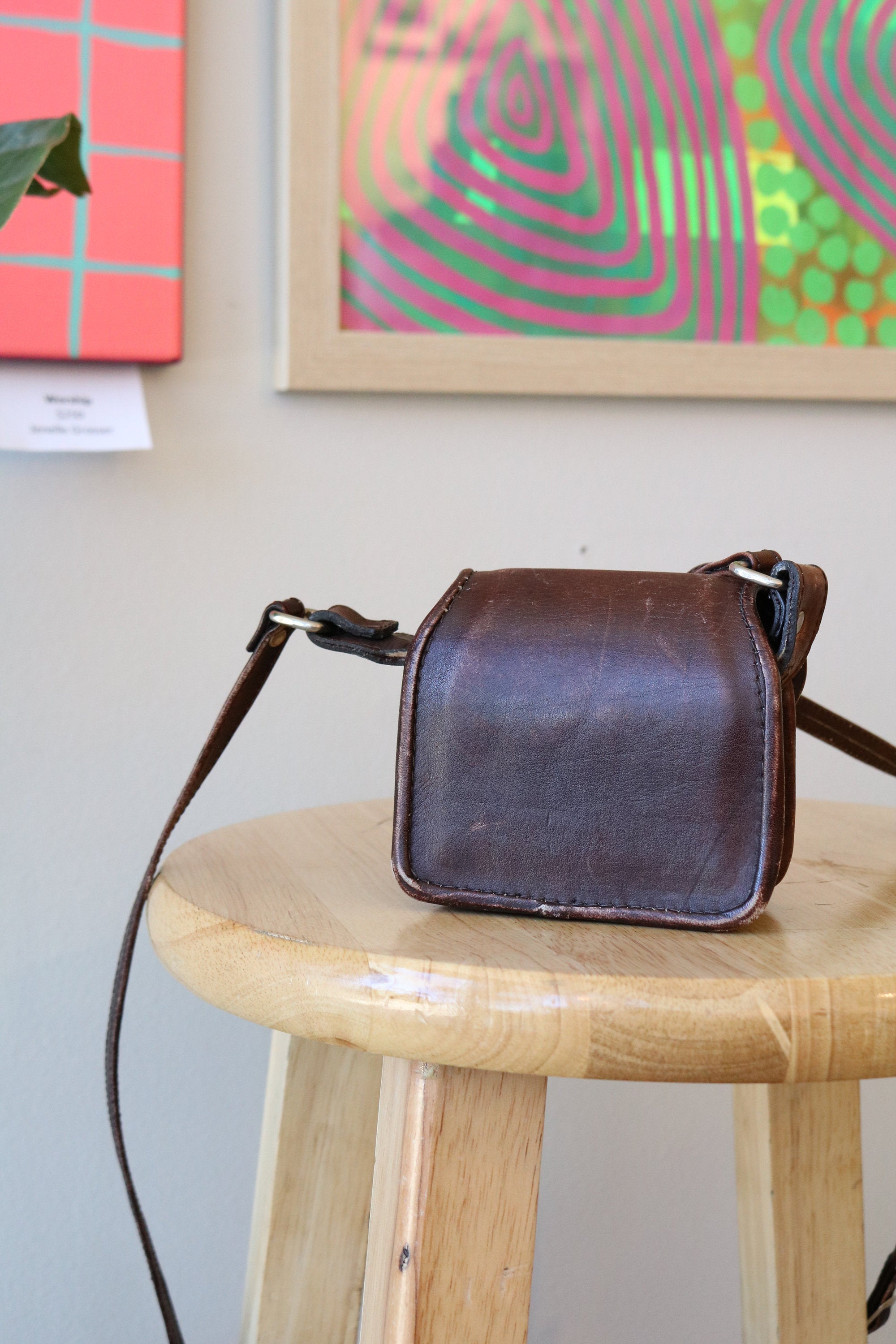 Vintage Brown Leather and Printed Pony Hair Crossbody Bag | Shop THRILLING