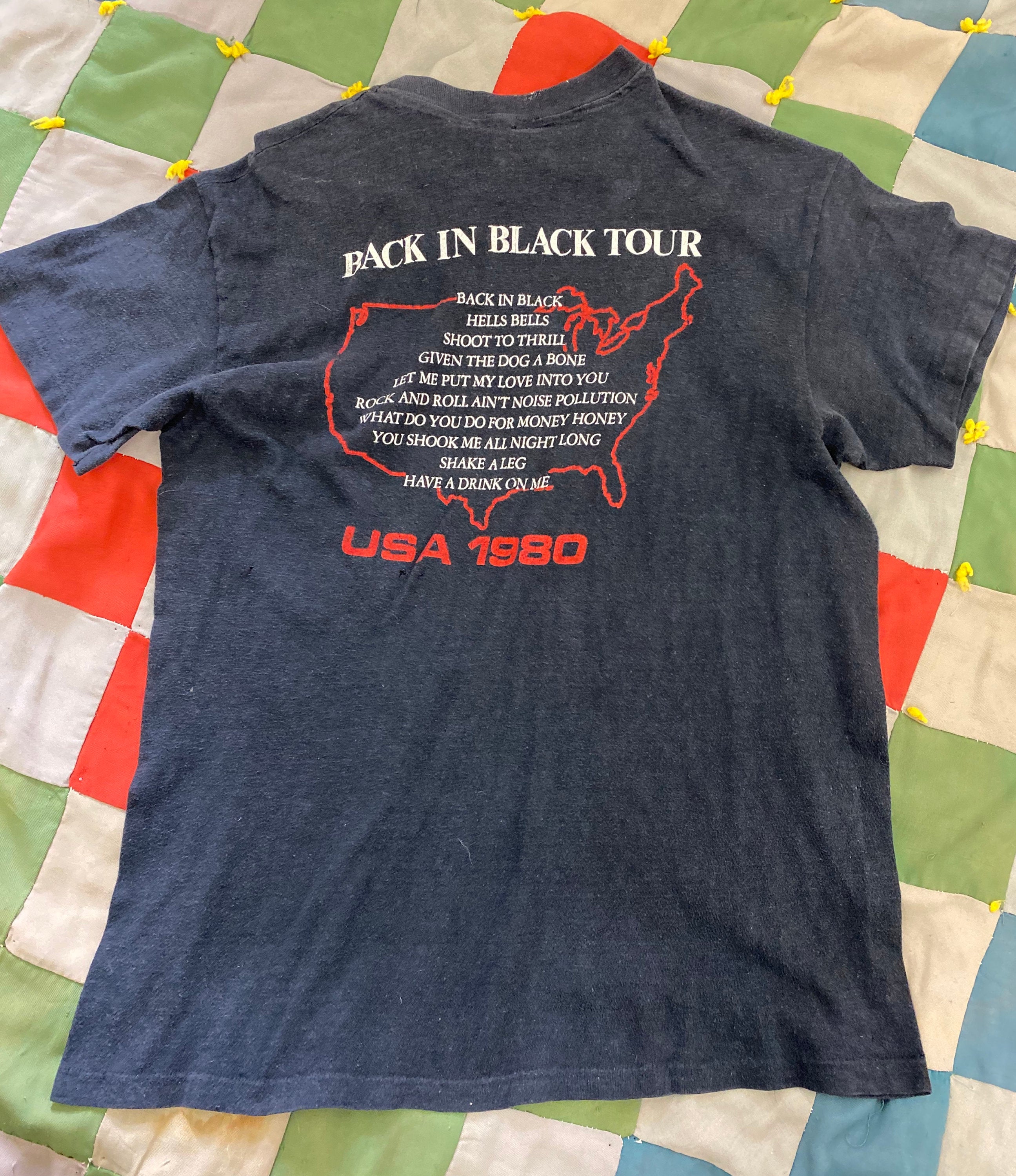 Vintage 80’s Dark Gray AC/DC Tour T-Shirt | Shop THRILLING