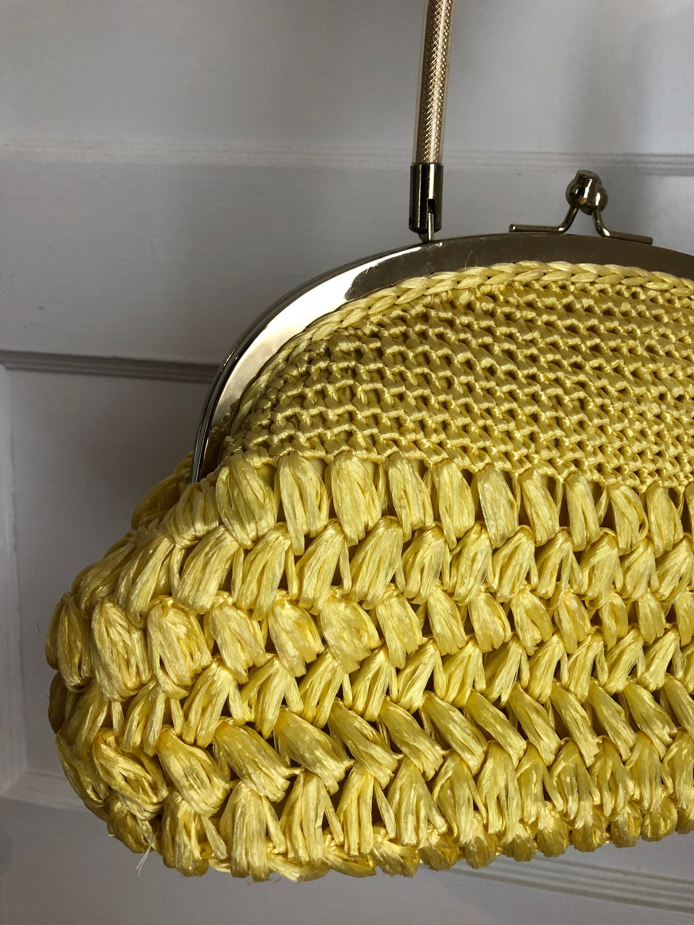 Vintage 60's Yellow Sunshine Raffia Handbag | Shop THRILLING