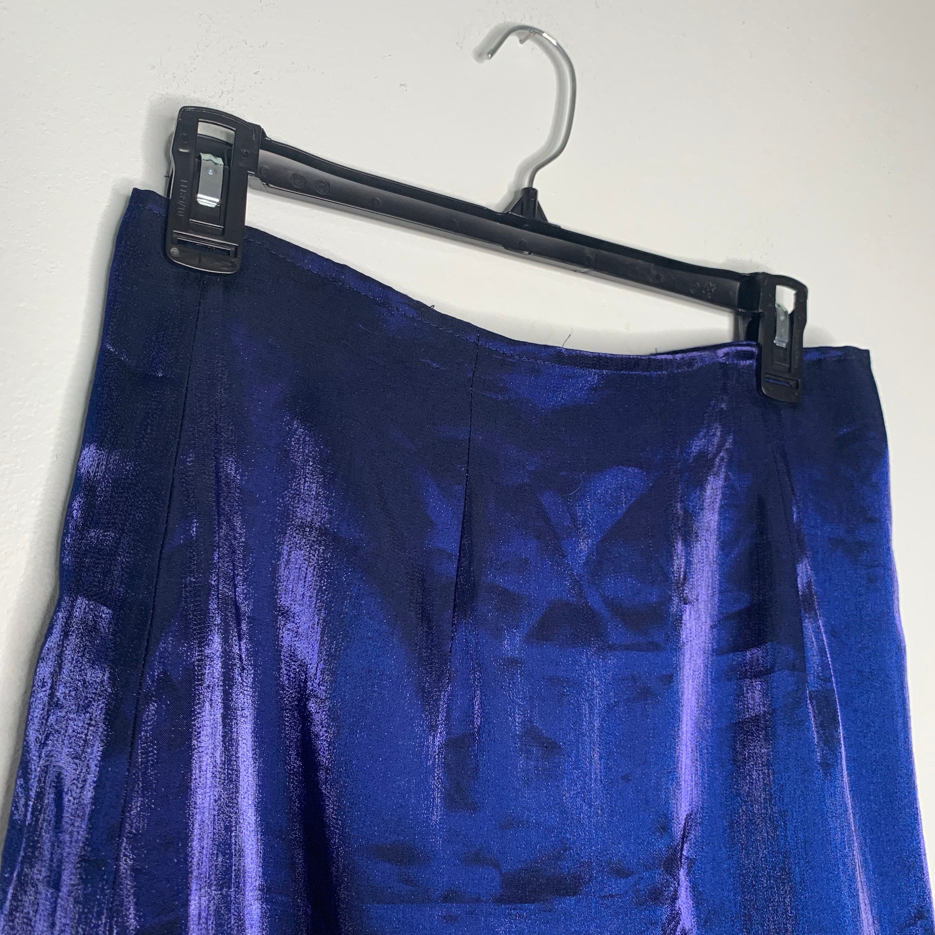 Vintage Blue Metallic Reflective Skirt | Shop THRILLING