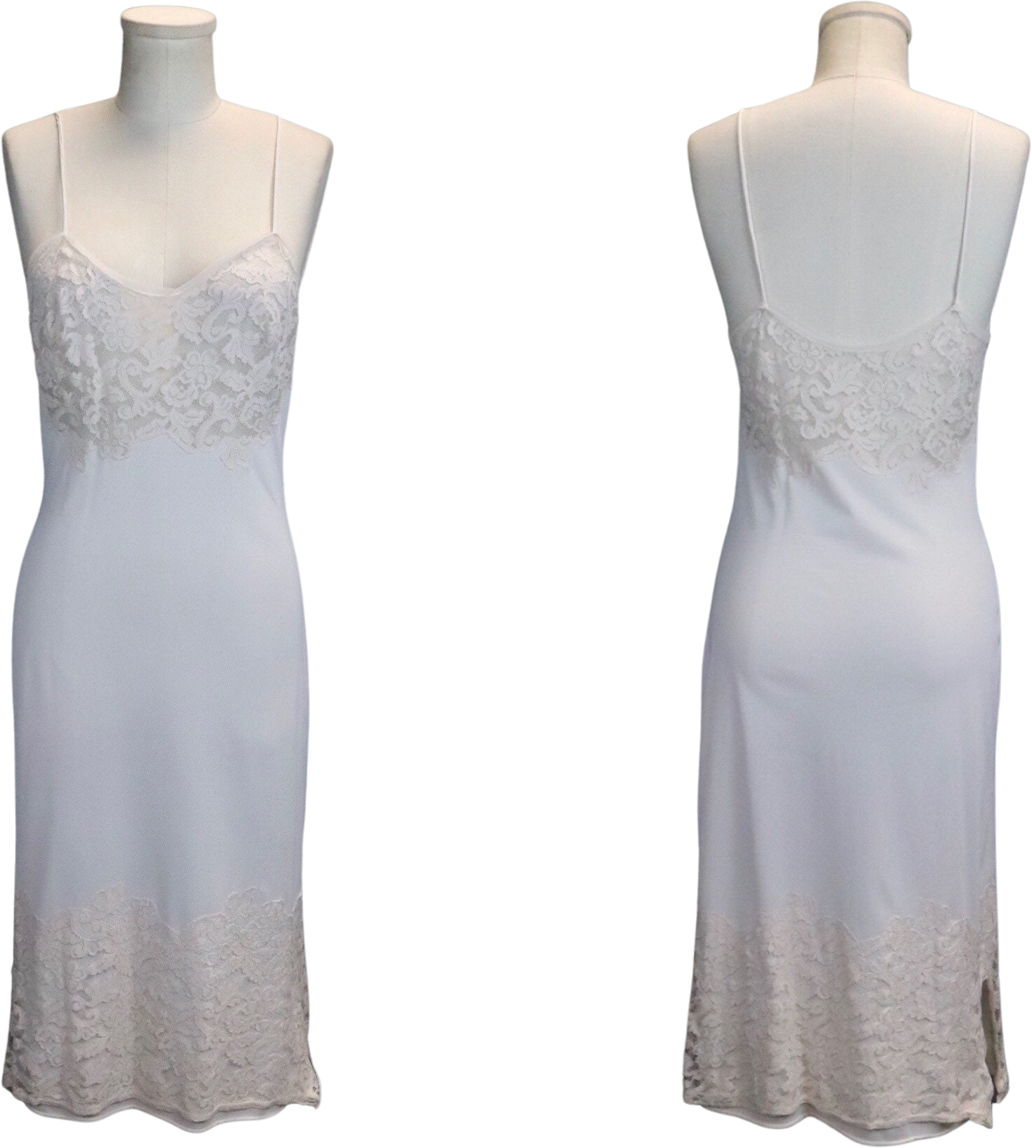 Vintage 60’s White Satin Lace Slip with Lace Top and Bottom Shop