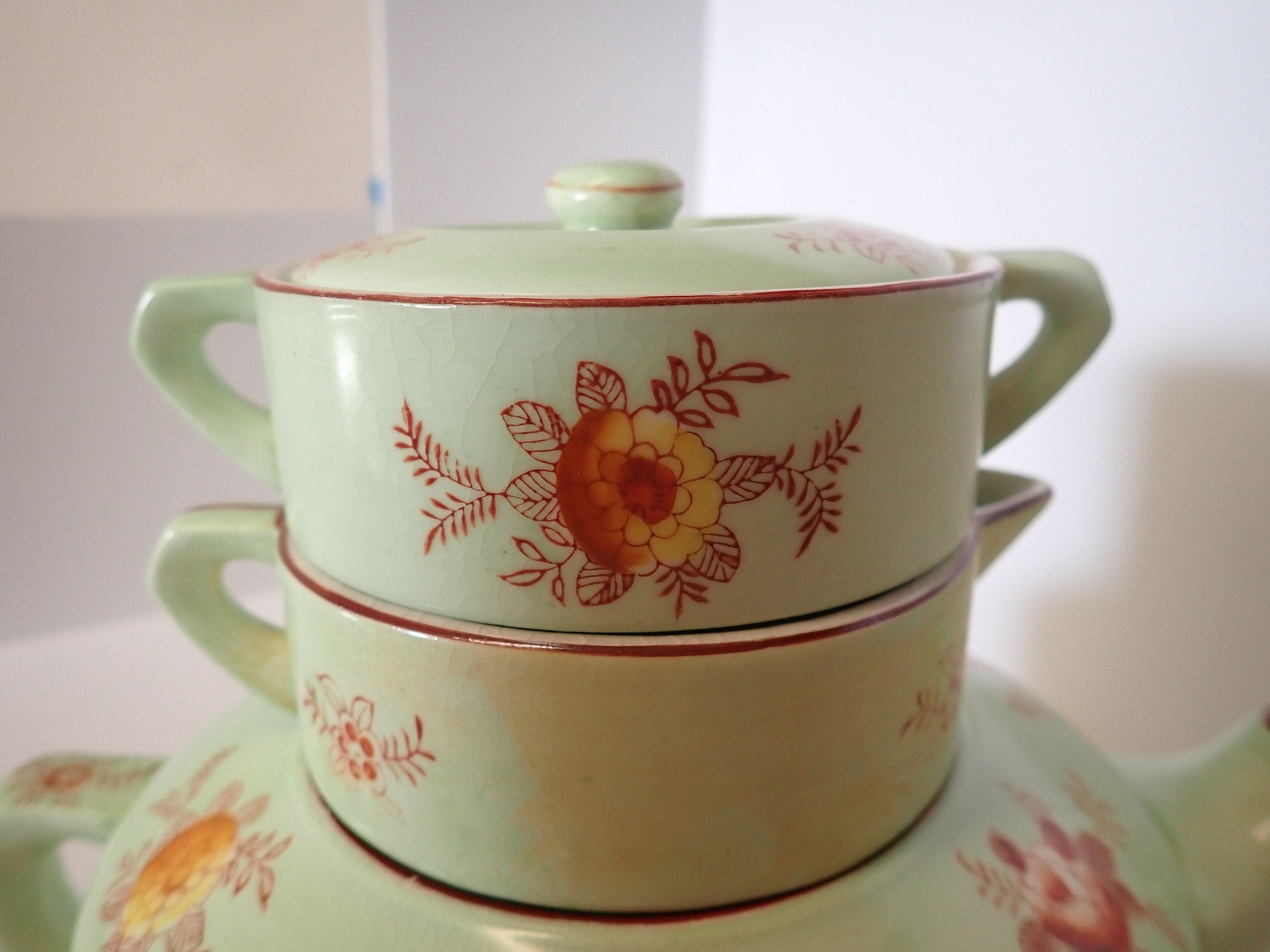 Japanese Stackable Tea Set Vintage Stacking Tea Set with Base - Made In Japan | Shop THRILLING