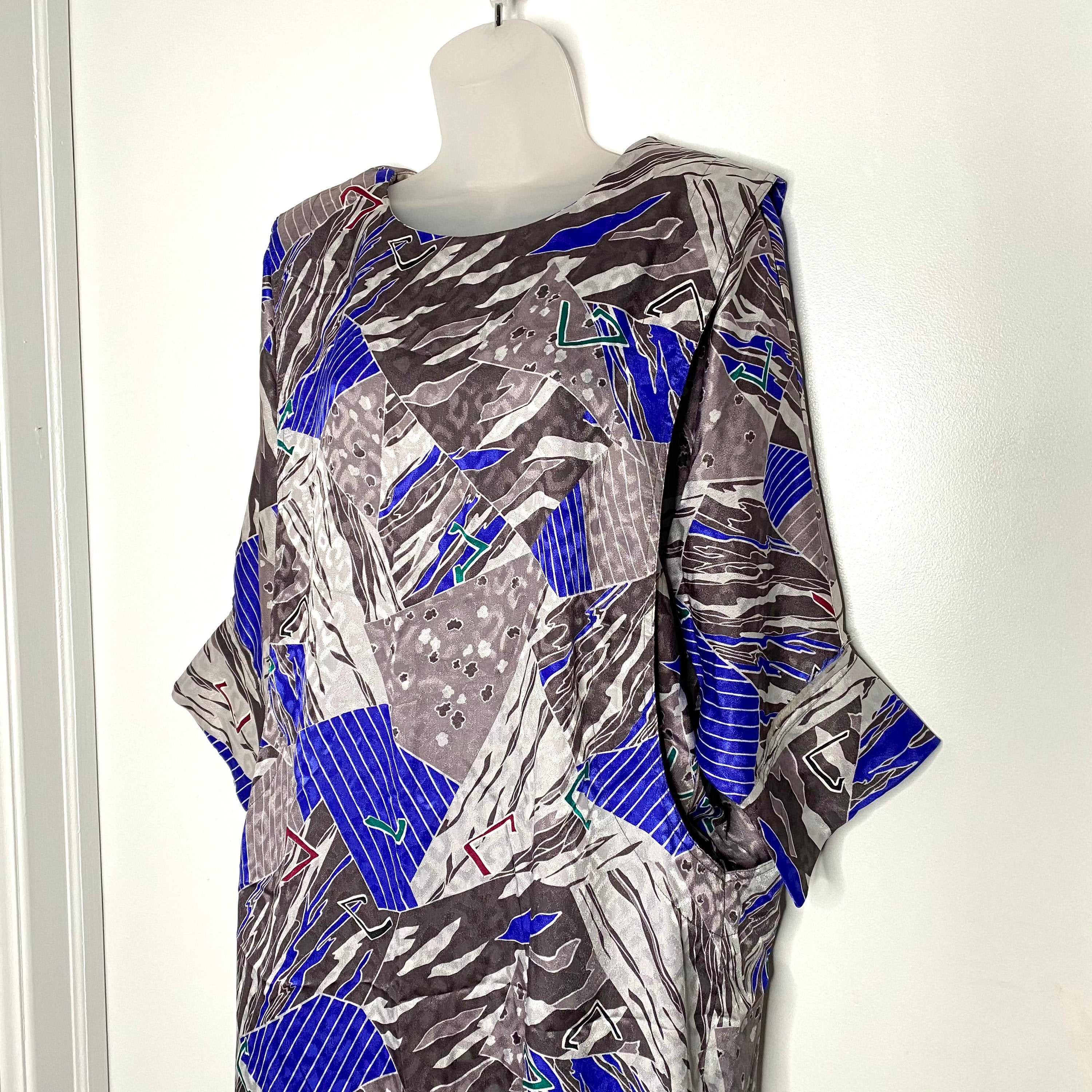 Vintage 80s Abstract Print Shift Dress By Termeh | Shop THRILLING