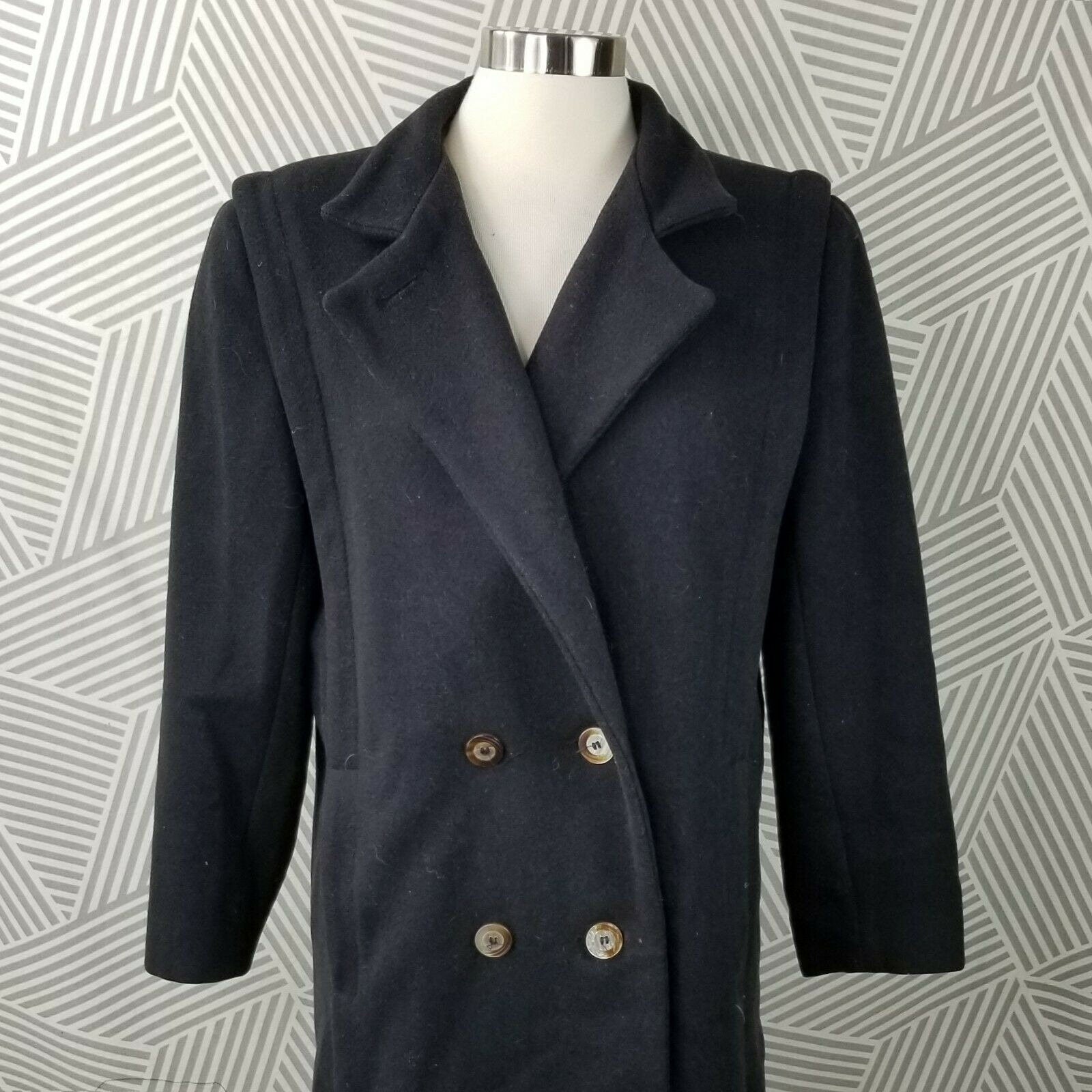 Vintage Black Winter Wool Overcoat by Donnybrook | Shop THRILLING