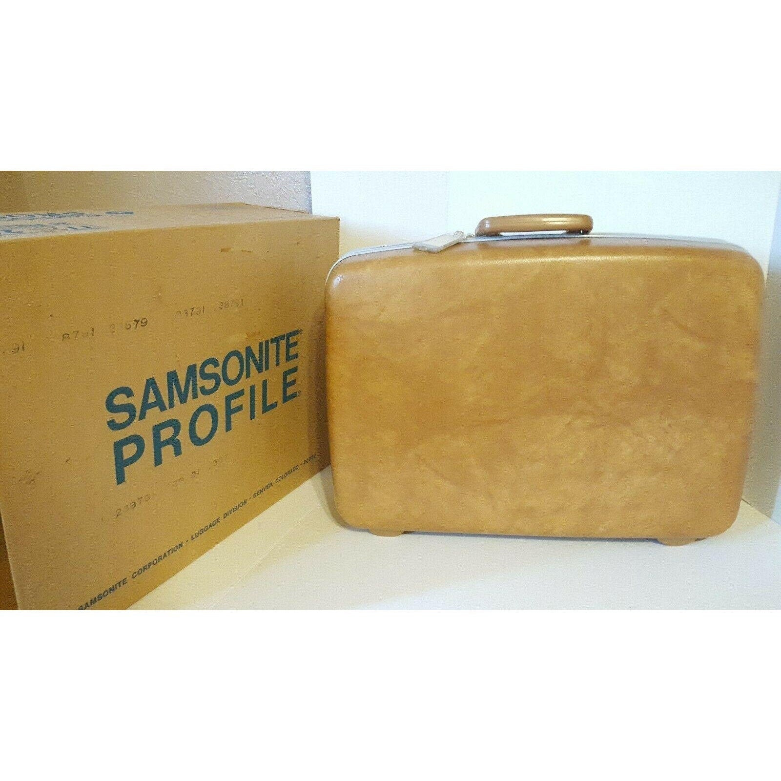 Vintage 80s Samsonite Profile Hard Case Suitcase Luggage Spicewood