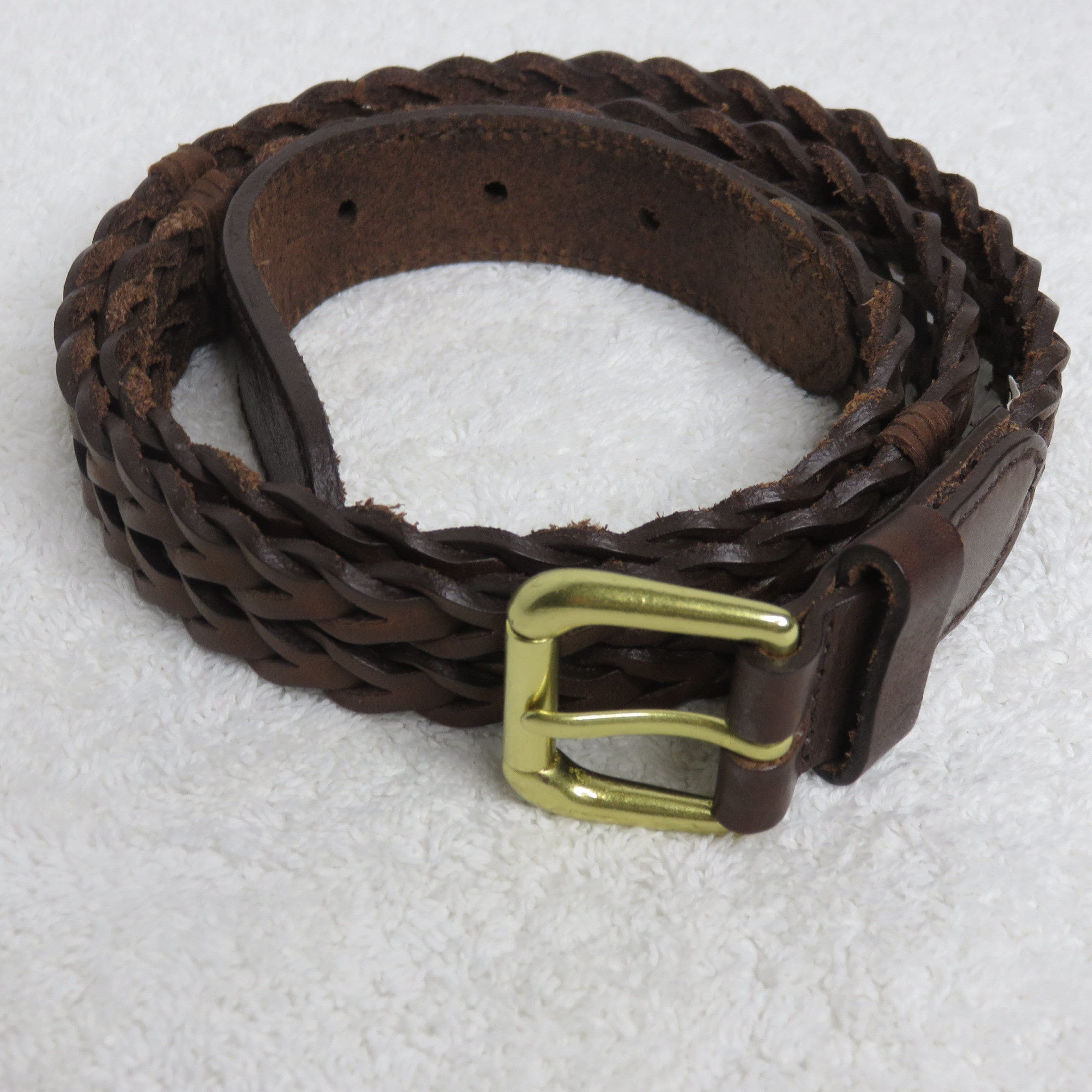 Vintage 90’s Brown Braided Leather Belt by Liz Claiborne | Shop THRILLING