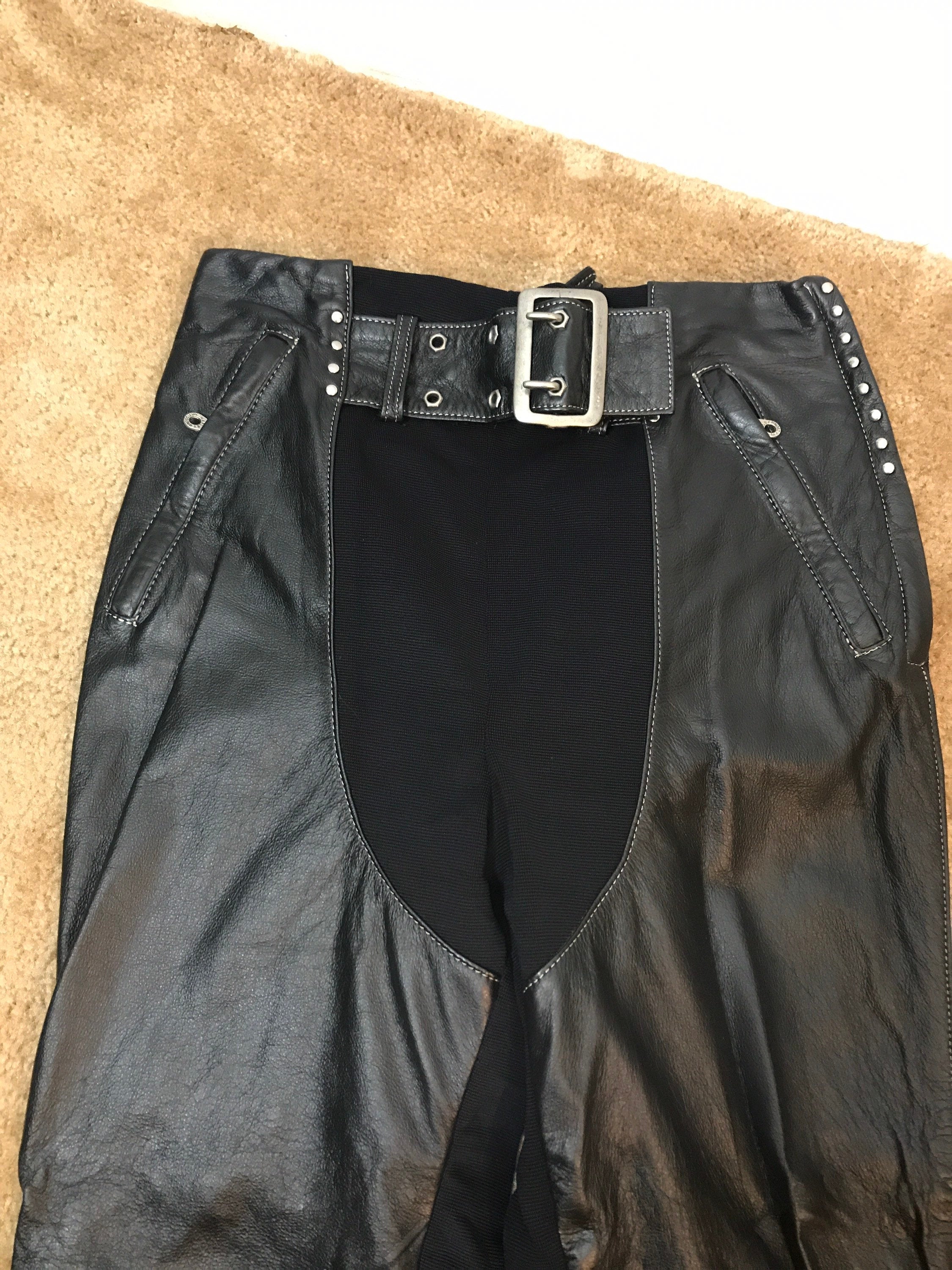 Vintage Black Leather Embroidered Chap Pants by Harley Davidson | Shop ...