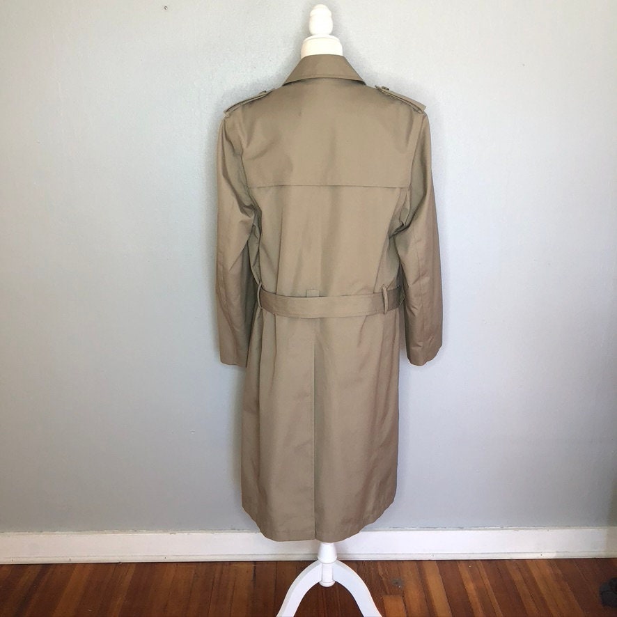 Vintage 80’s Belted Trench Coat with Removable Fur Lining Men's by ...