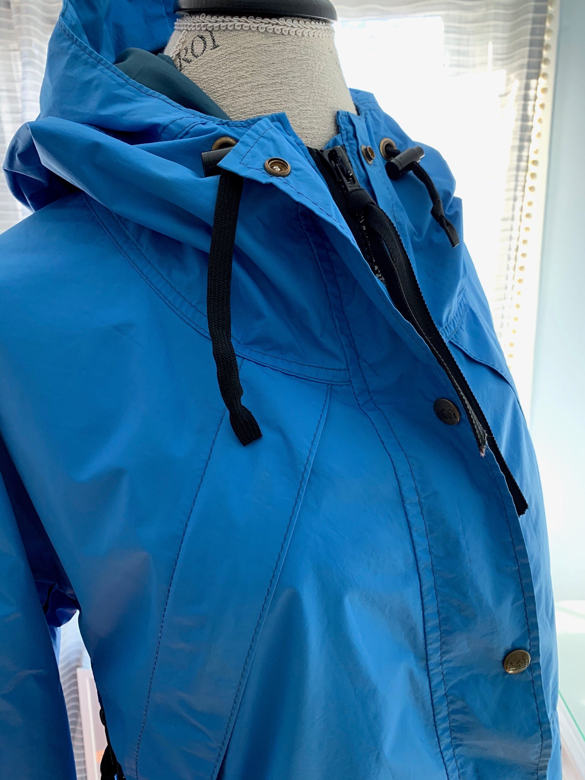 Veste Imperméable Gore-Tex REI Pour Femme - Taille 8, Bleu, Capuche - Vintage