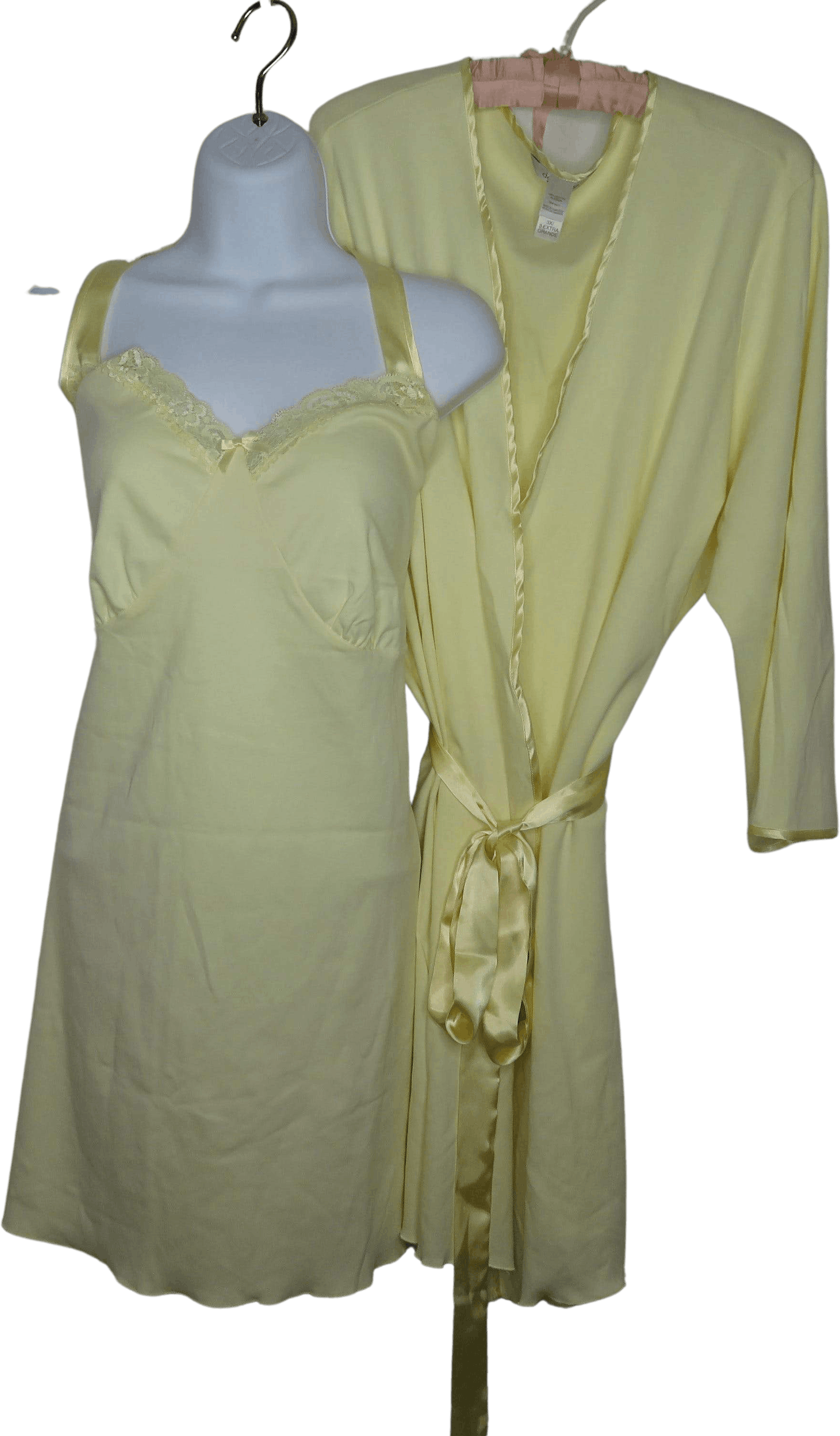 Vintage Yellow Nightgown Robe Set By Delicates Woman Shop Thrilling 7056