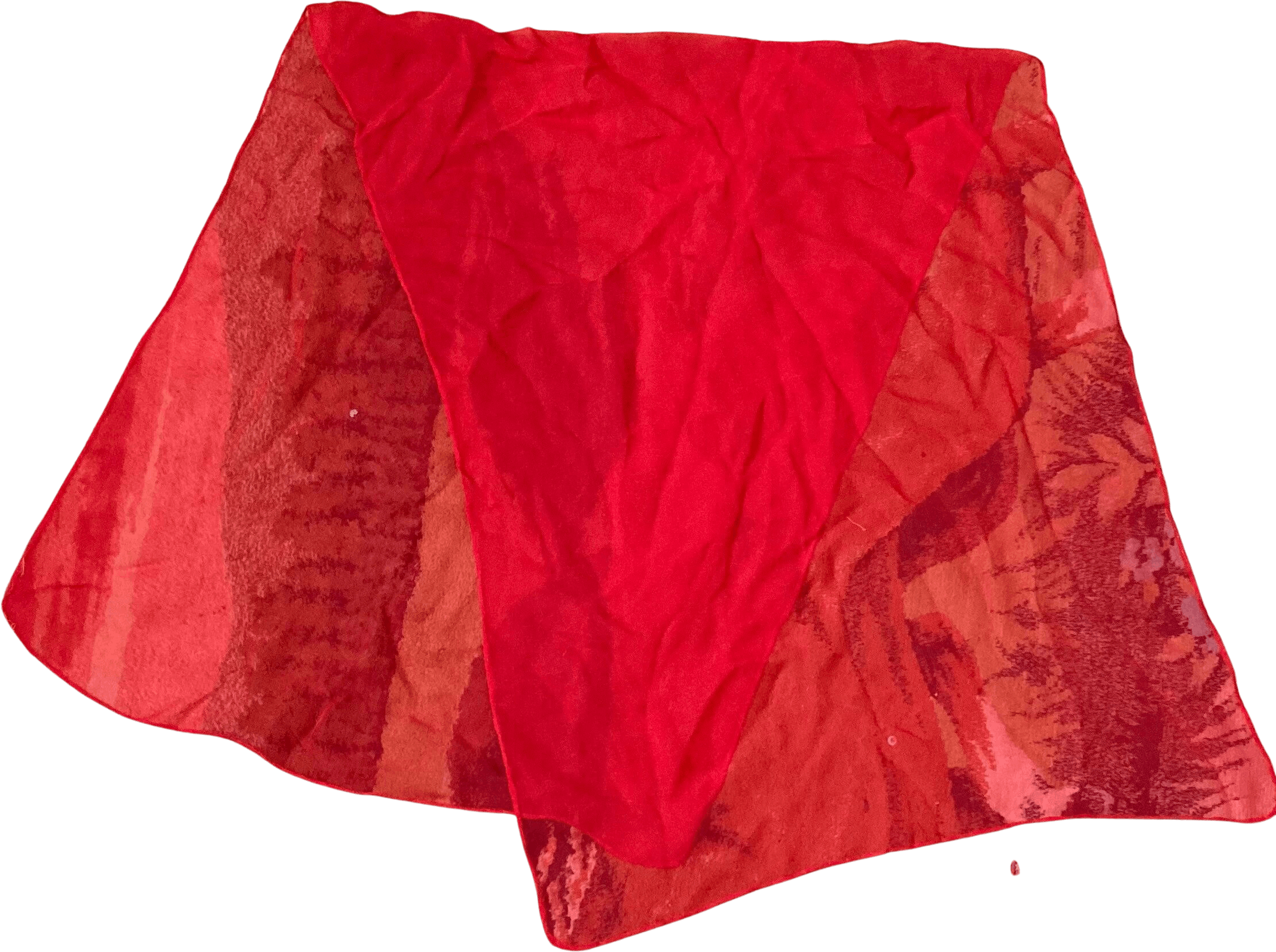 Vintage Cherry Red Sheer Silk Scarf Shop Thrilling 7203