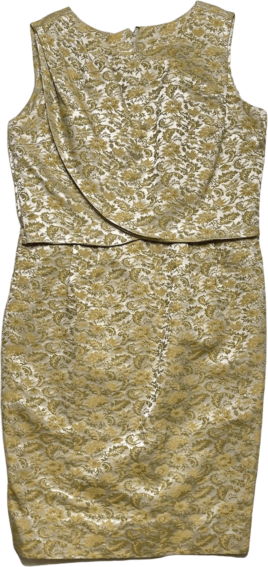 Vintage Gold Sleeveless Jacquard Sheath Dress | Shop THRILLING
