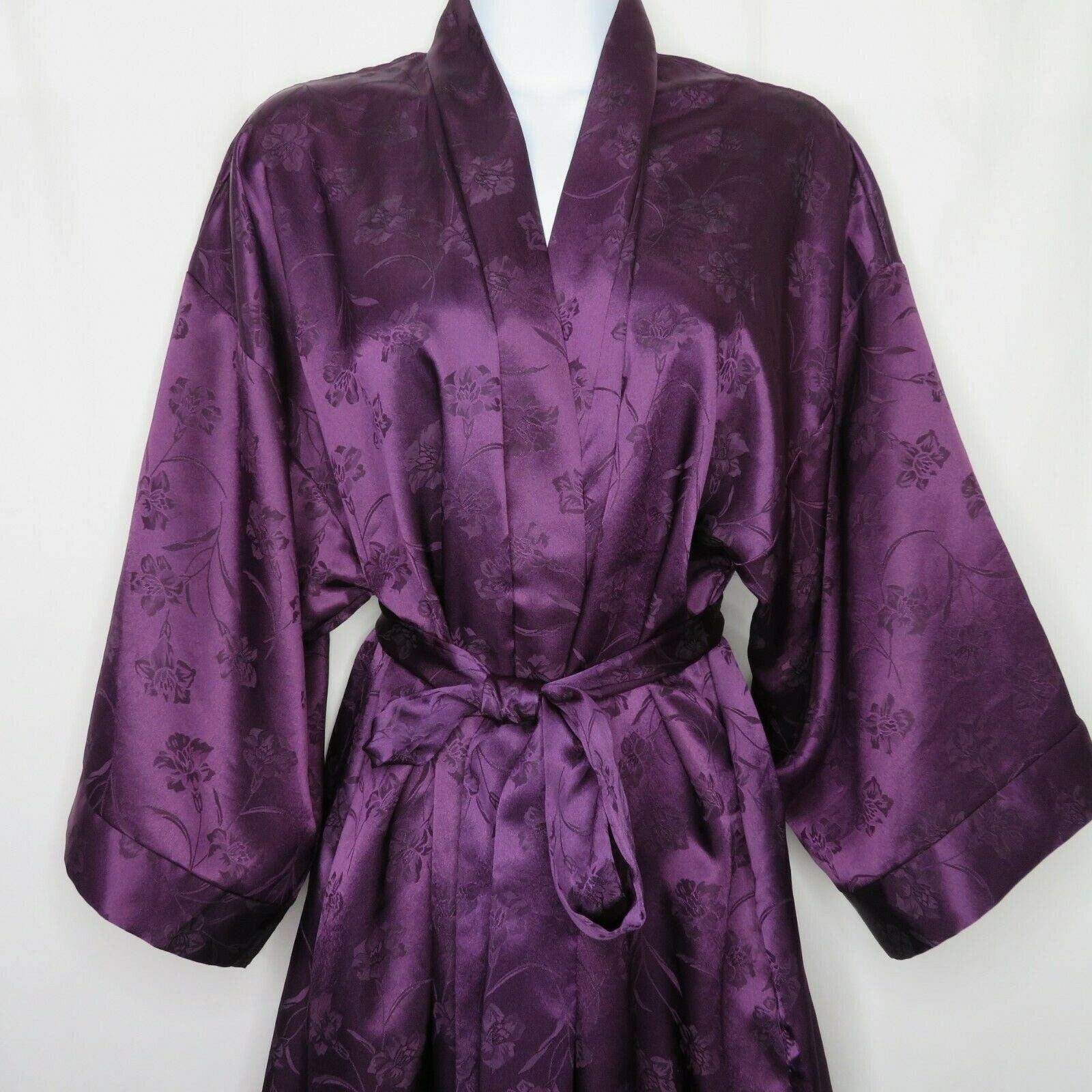 Vintage Deadstock Purple Brocade Belted Bath Dressing Robe by Frederick ...