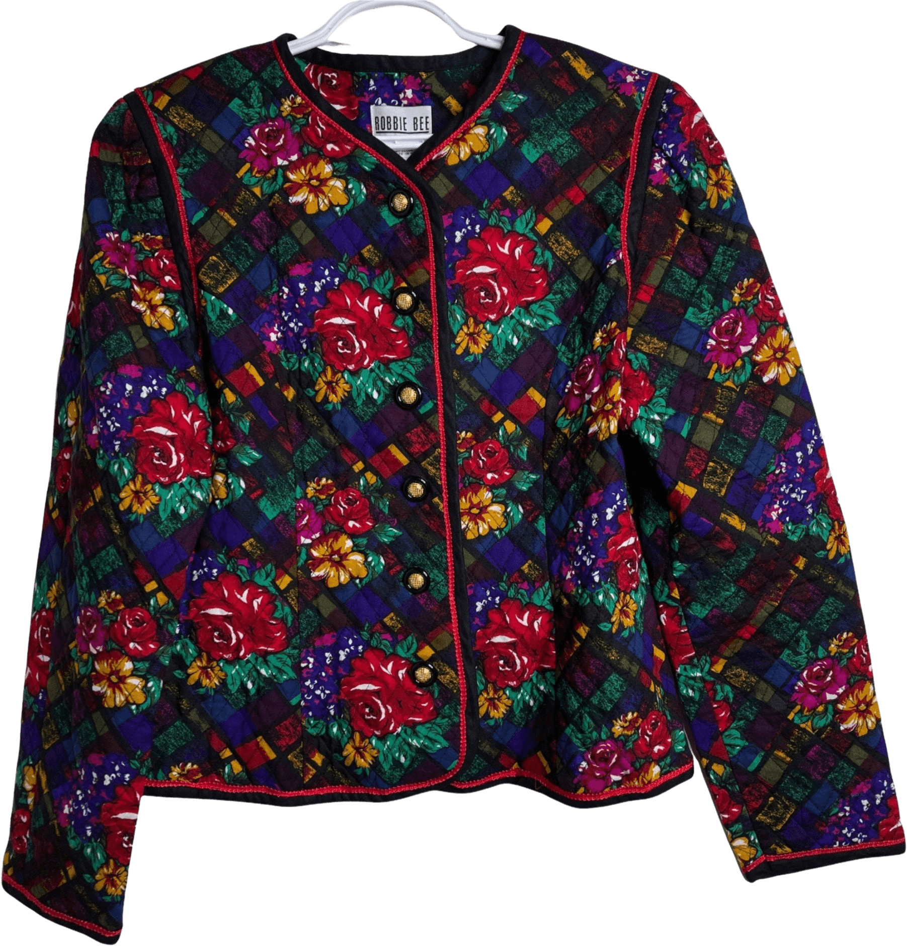 Vintage 90’s Floral Multicolor Quilted Jacket by Robbie Bee | Shop ...