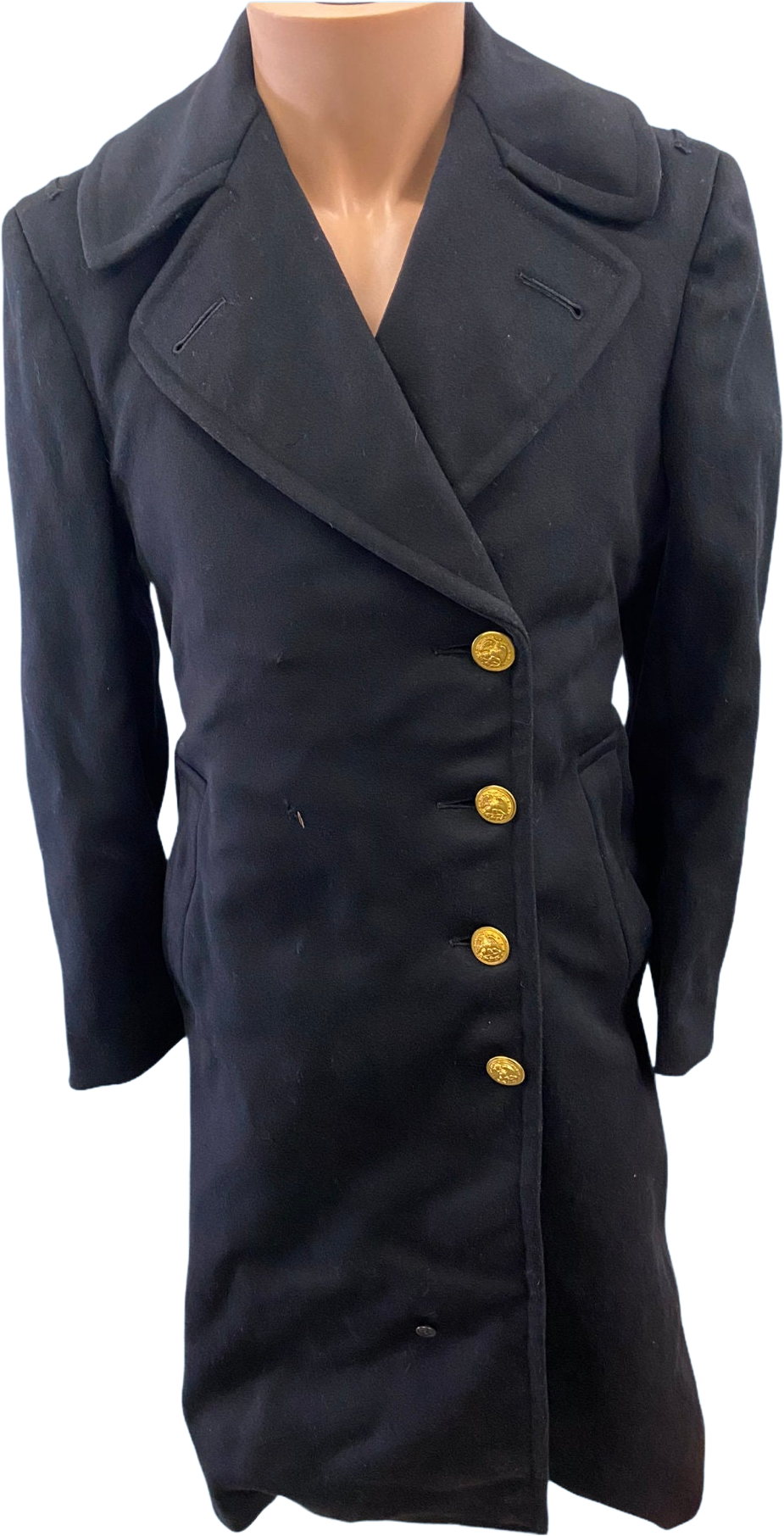 Vintage Us Navy Long Wool Officers Bridge Coat Shop THRILLING
