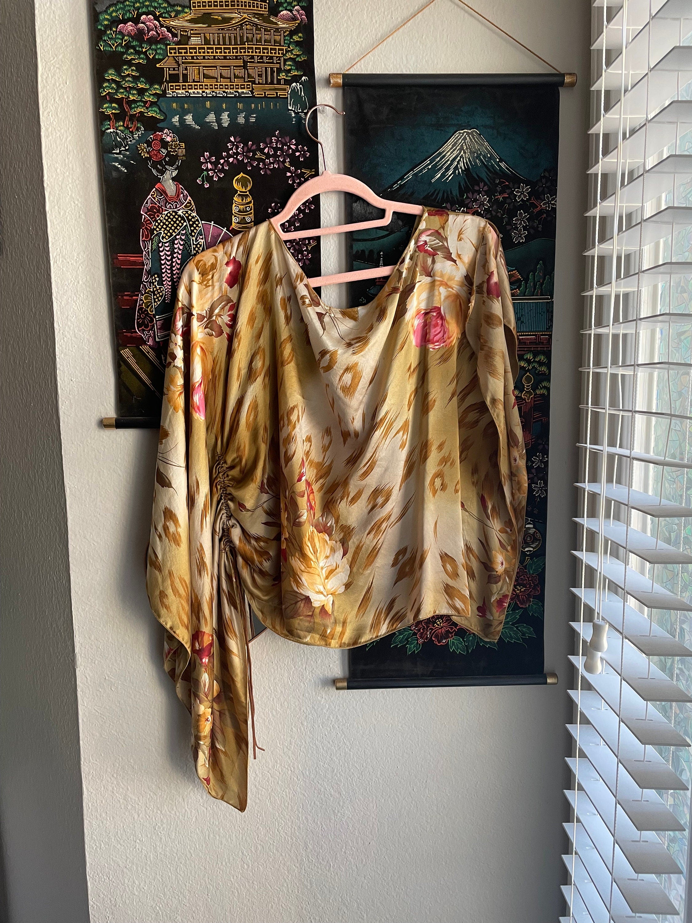Vintage 90s 00s Cache Leopard Print Silk Top by Cache | Shop THRILLING