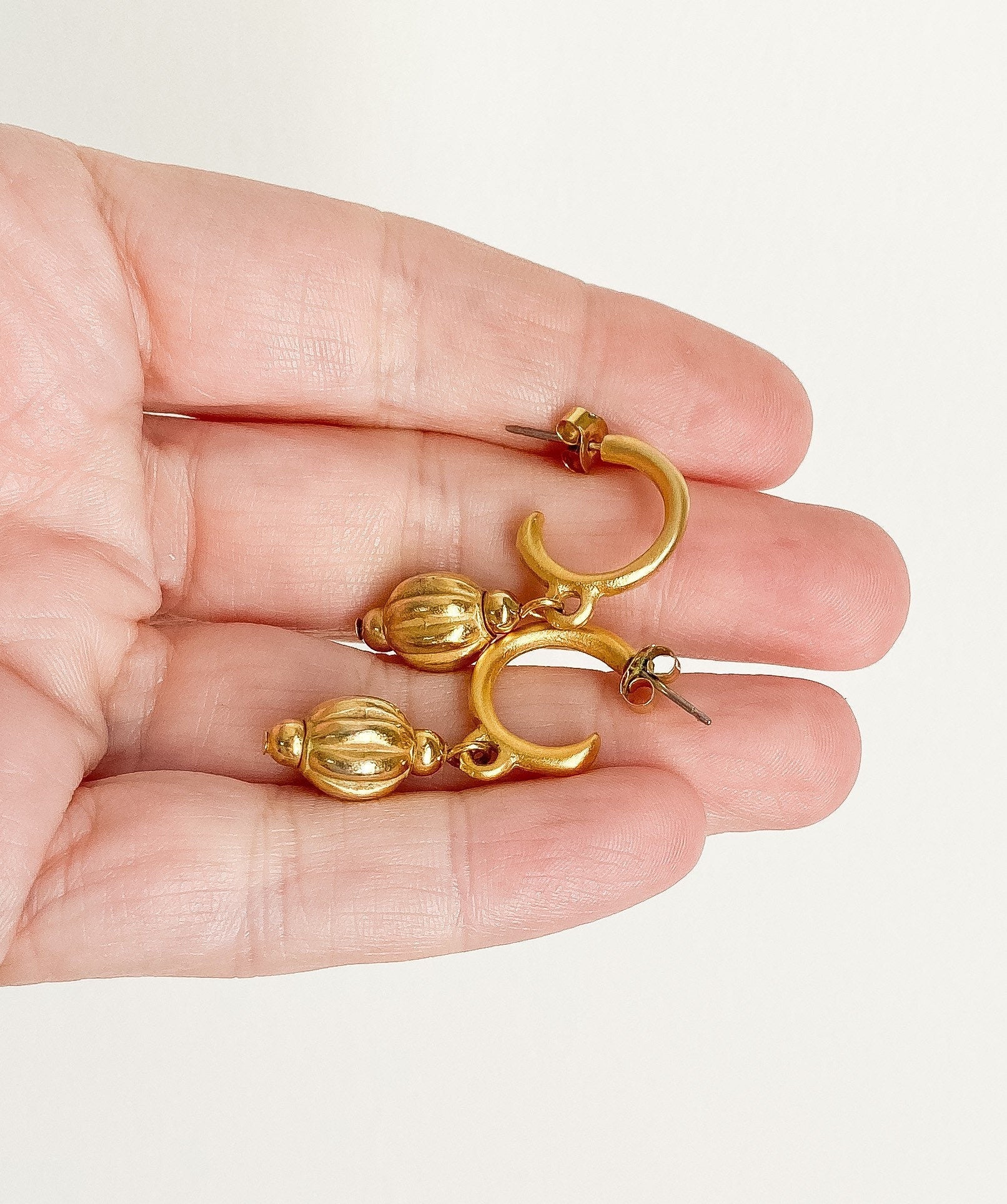 Vintage Gold Ball Dangle Earrings Shop THRILLING