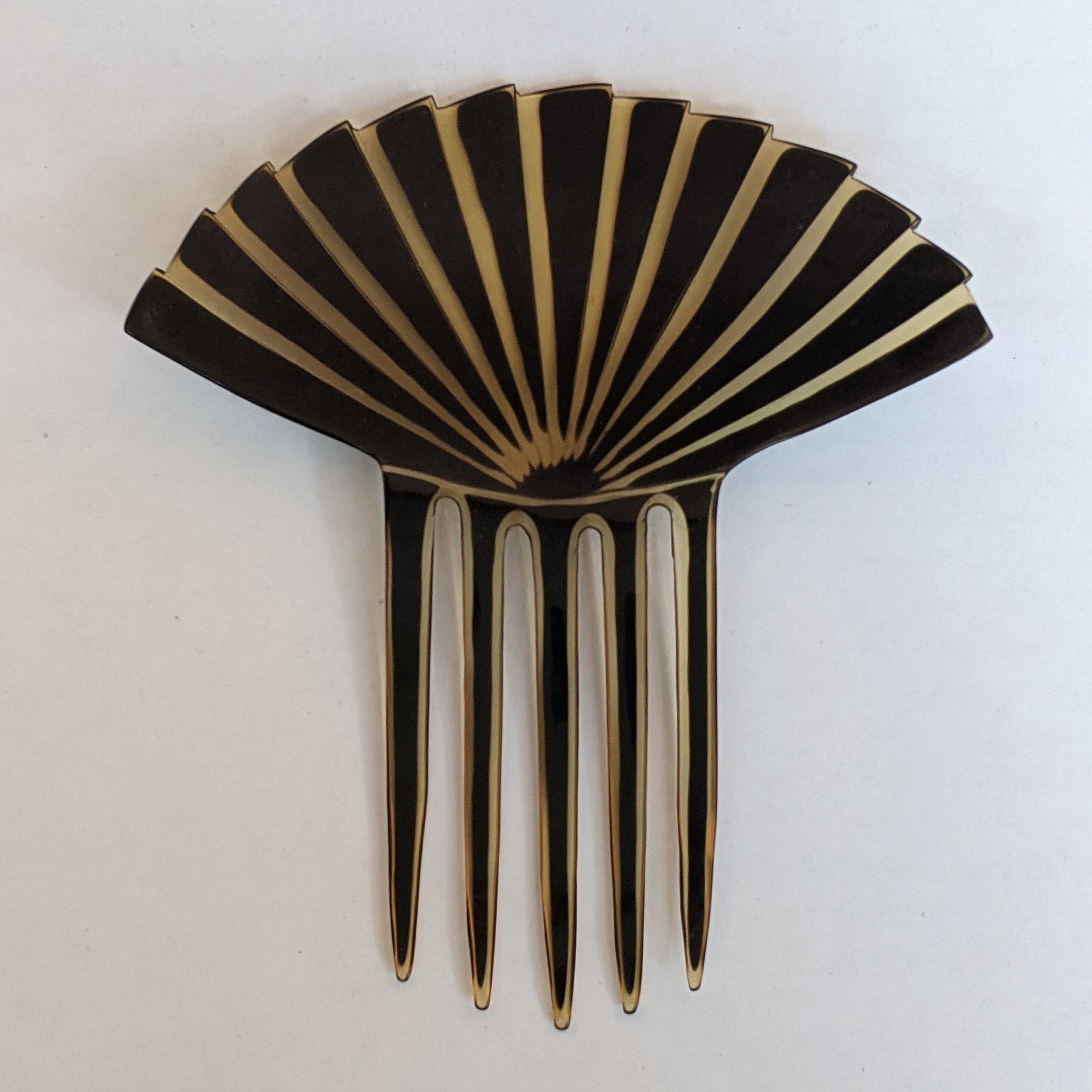 Art Deco Celluloid Hair Comb 5