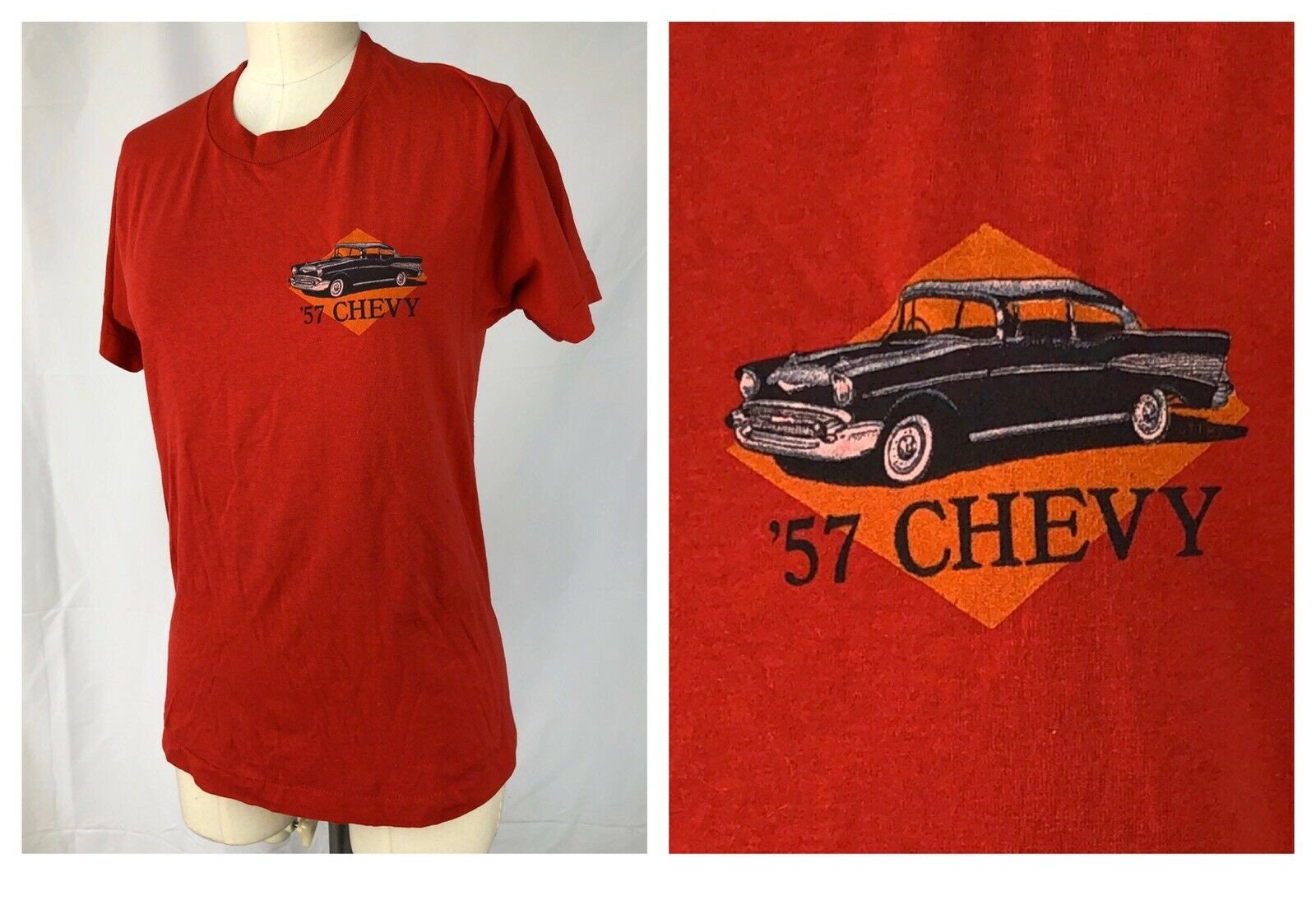 T-Shirt Vintage Chevrolet '57 Chevy - 25 Year Romance 1982 - Taille XL Homme - Occasion