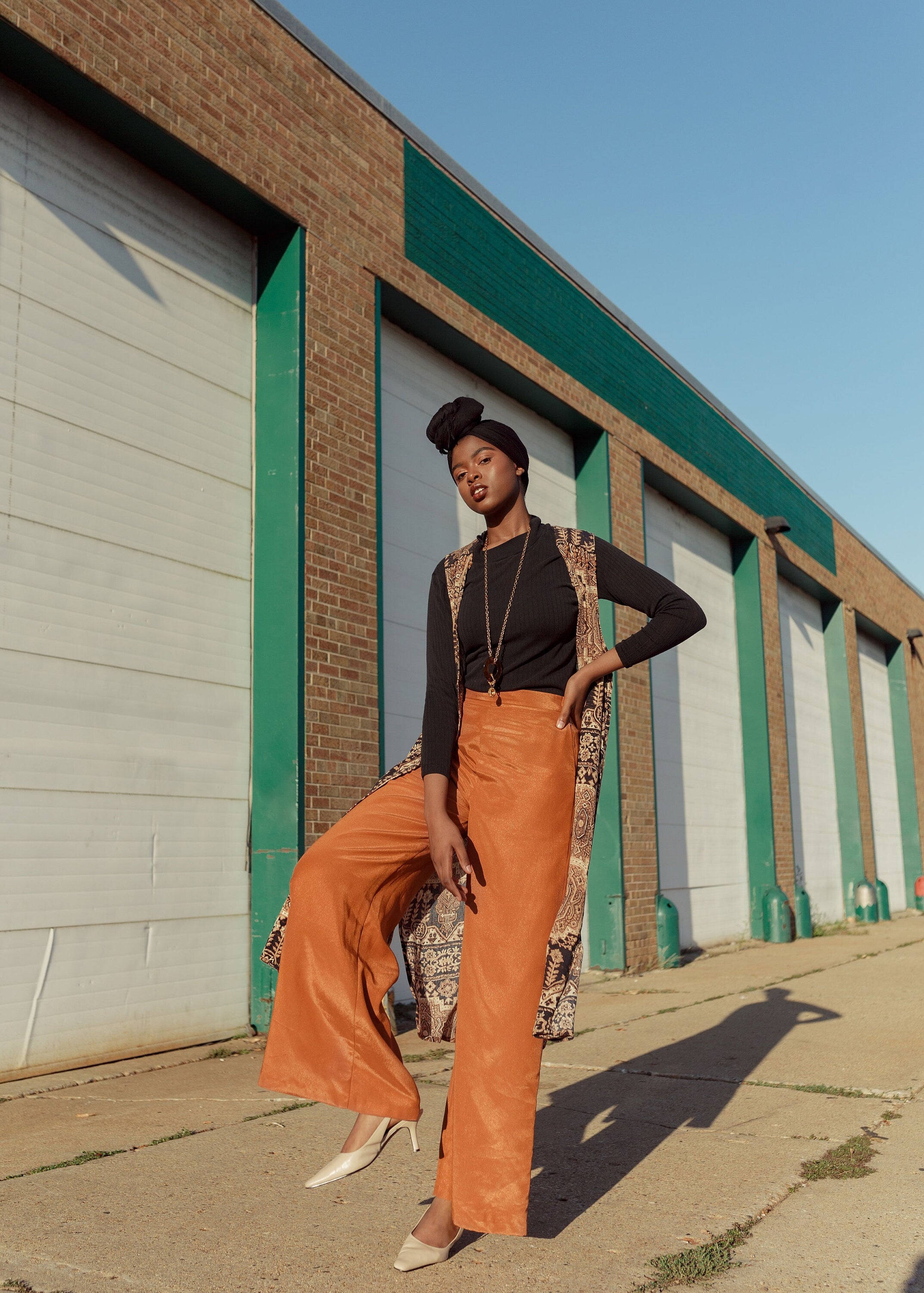 Vintage Rust Wide Leg High Rise Trousers | Shop THRILLING