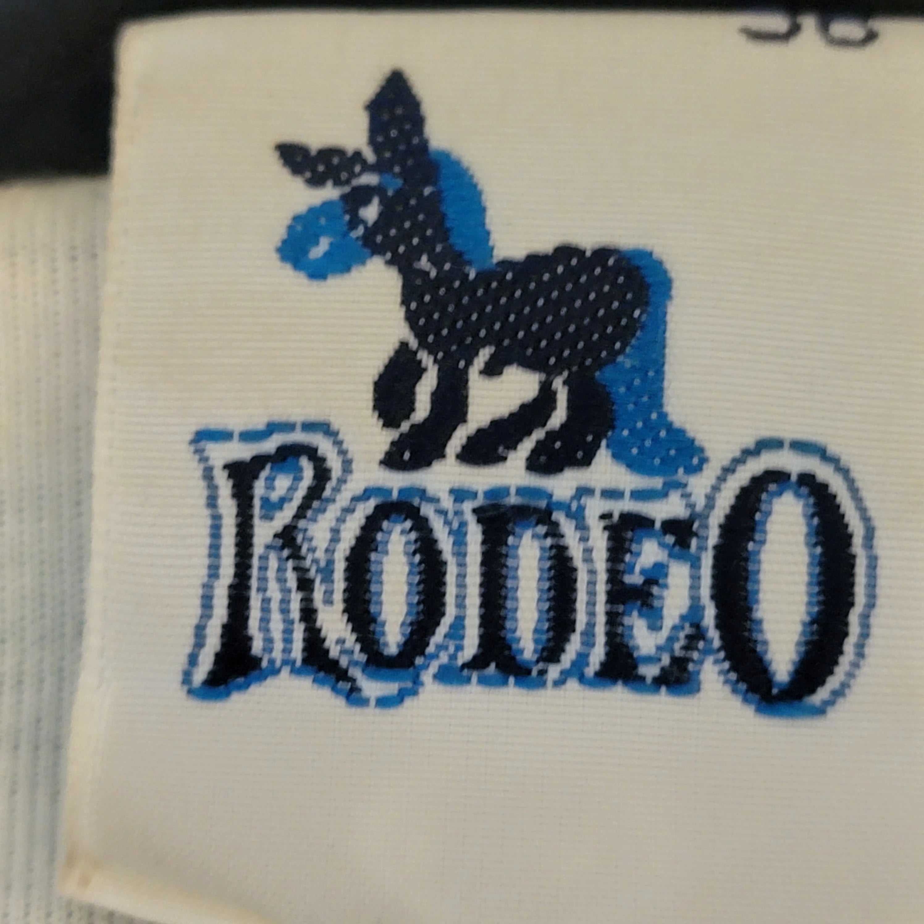 Vintage Rodeo 90s Windbreaker Track Jacket Colorblock Blue and White ...