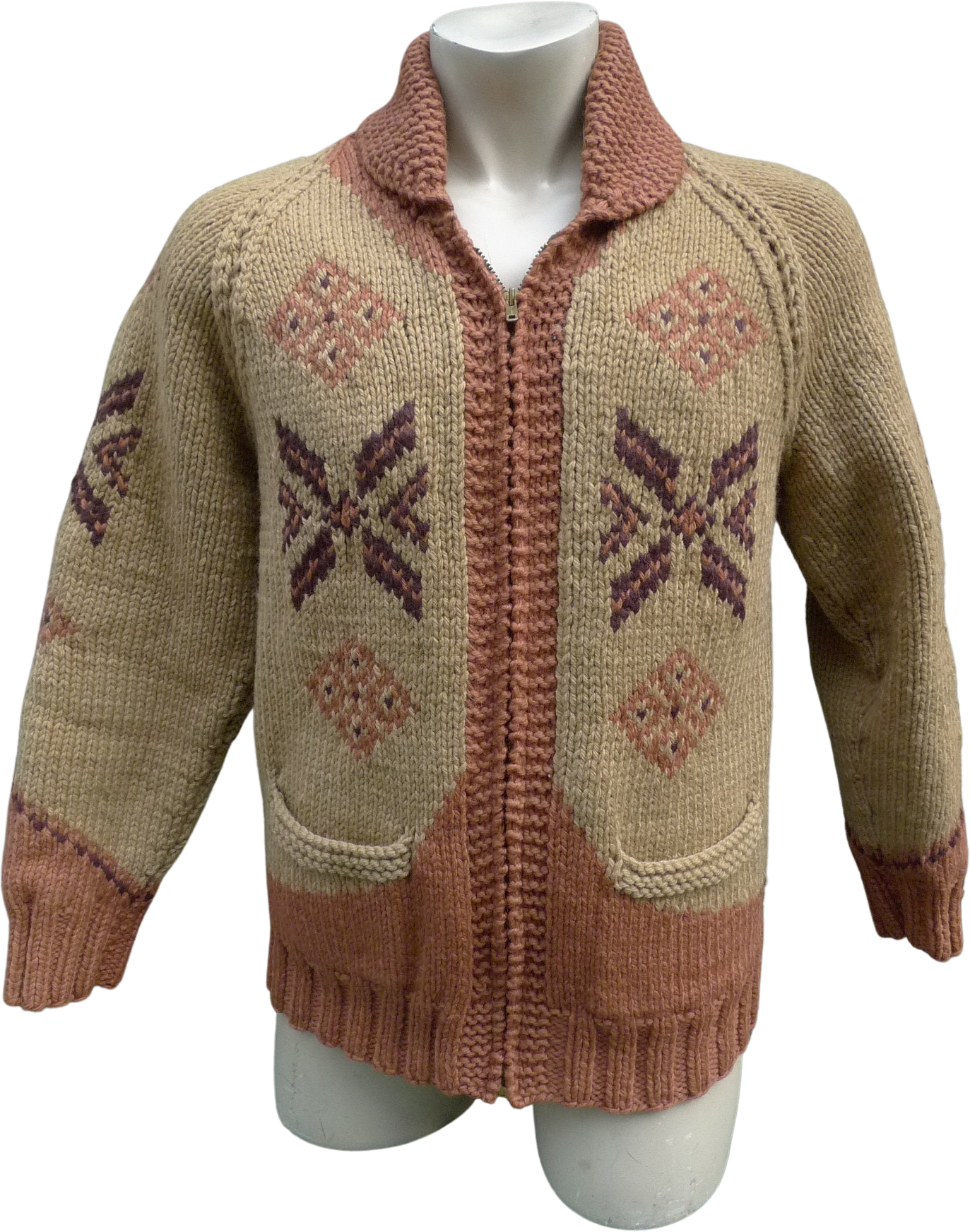 Vintage 50s Heavy Weight Cowichan Sweater with Liner Old Talon 