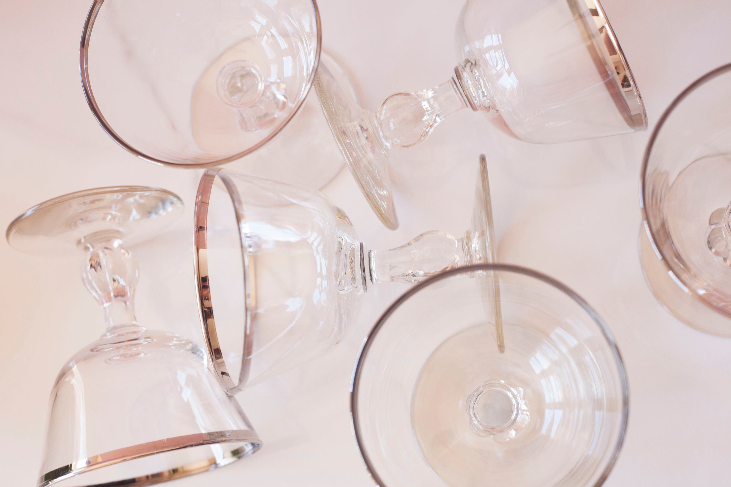 Vintage Platinum Rim Champagne Coupes Set Of Six | Shop THRILLING