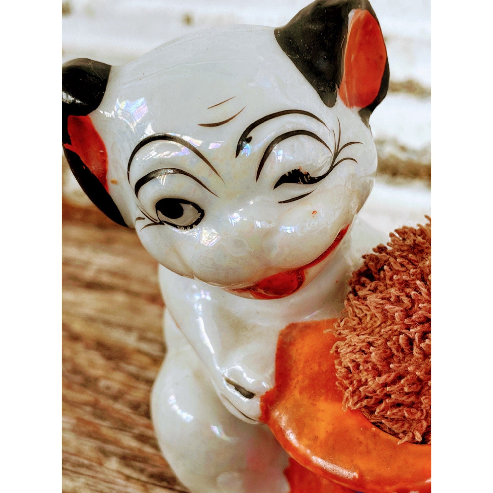 Vintage Lusterware Winking Dog Pin Cushion | Shop THRILLING