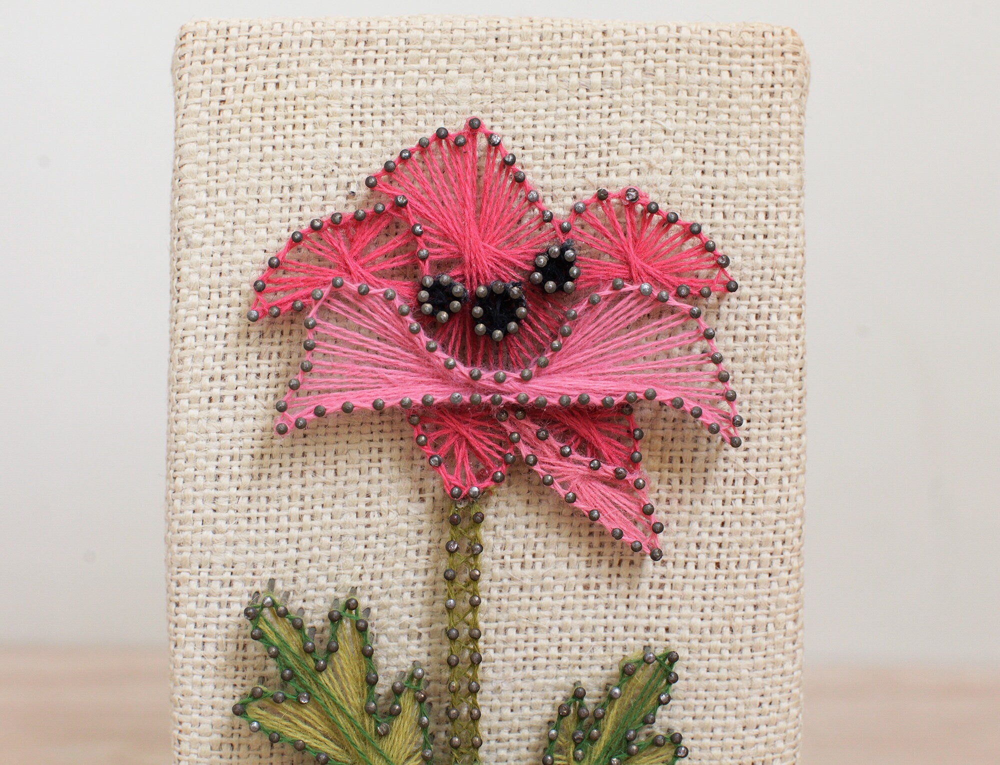 Painted Flower String Vintage Original String Art Flower Picture Charming 70s Mod Botanical ...