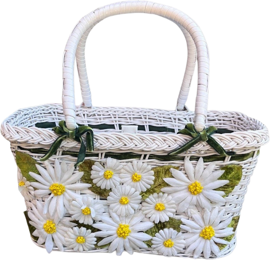 Fabulous Vintage Daisy Basket Purse 50s by Made in Hong Kong Shop
