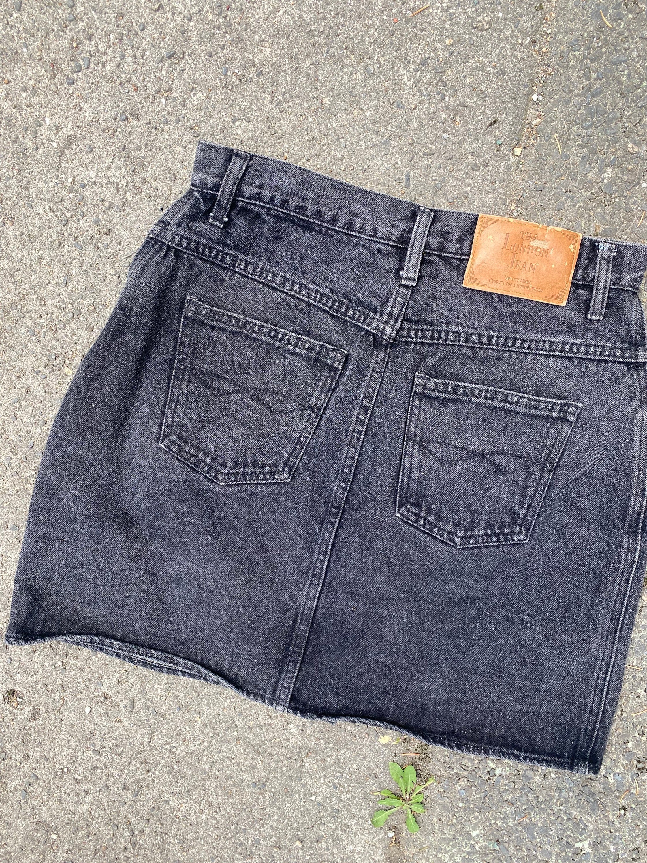 Vintage The London Jean Moda Intl Black High Waisted Denim Button Up M ...