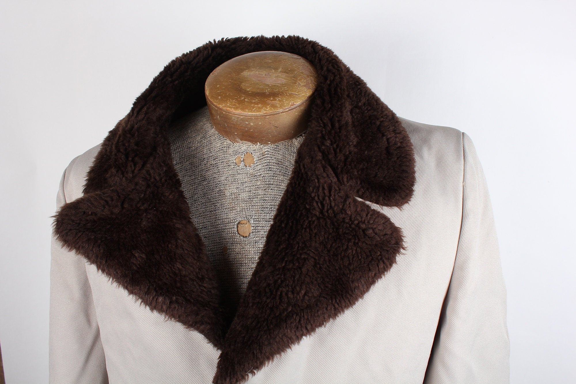 Vintage Sleepers Brand 60s Era Men's Khaki Dress Coat Fur Lined Preppy ...