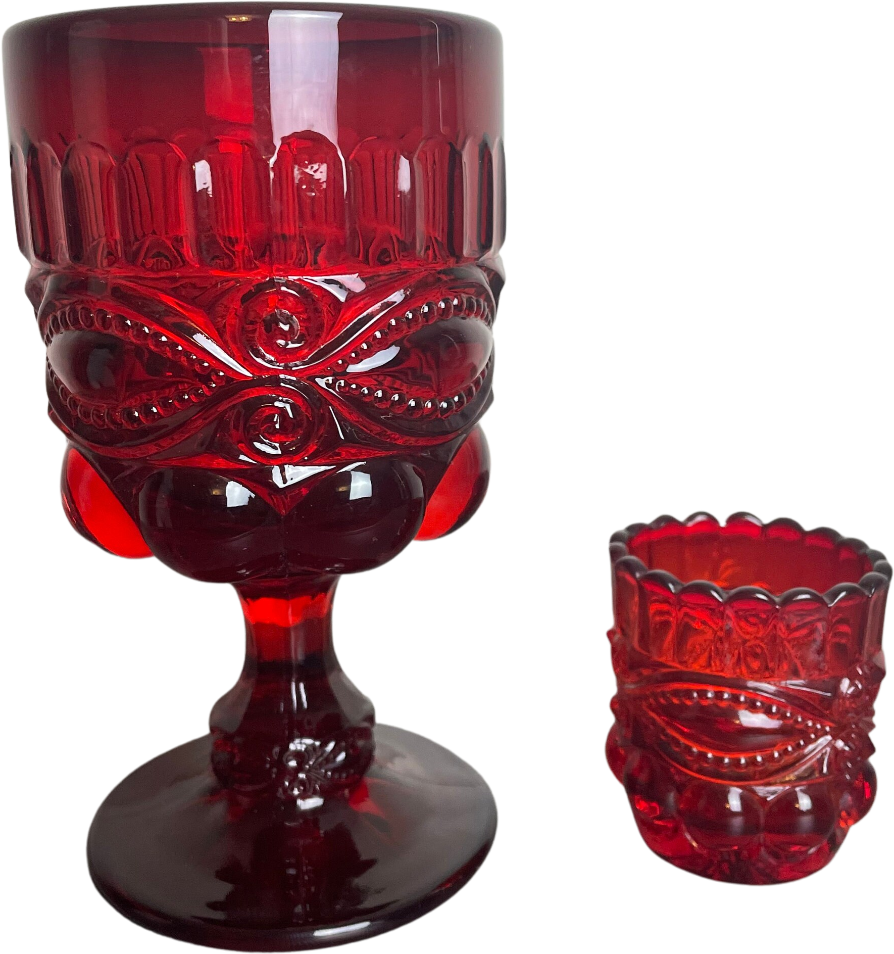 Stars Ruby Red Small Wine Glass