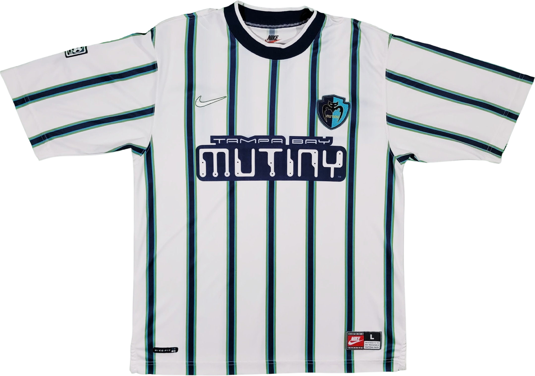 Vintage 90s Tampa Bay Mutiny Majestic Made in USA Soccer Jersey Youth L MLS