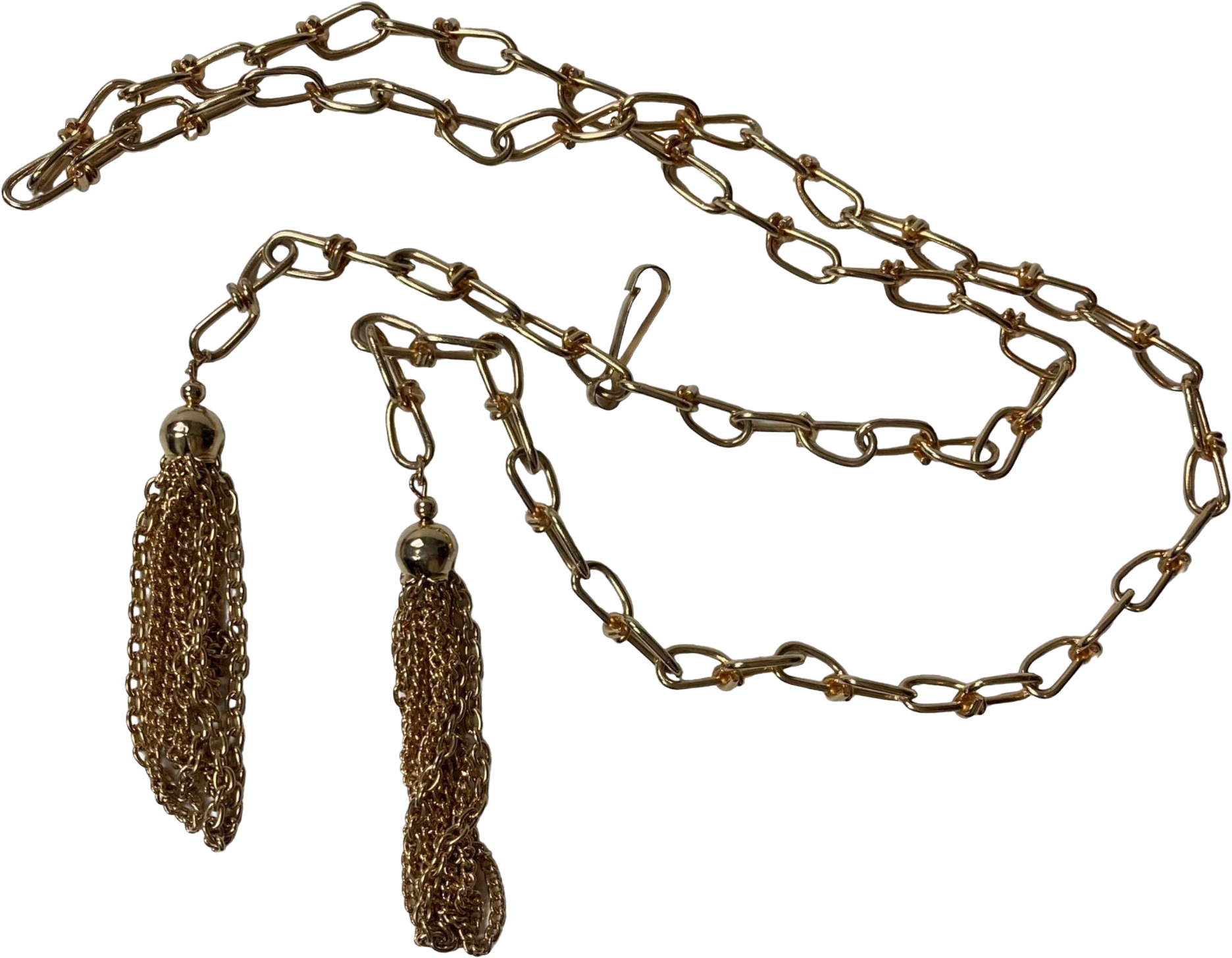 Vintage Gold Chain Belt with Tassels 80s Adjustable To 33 Inches Shop