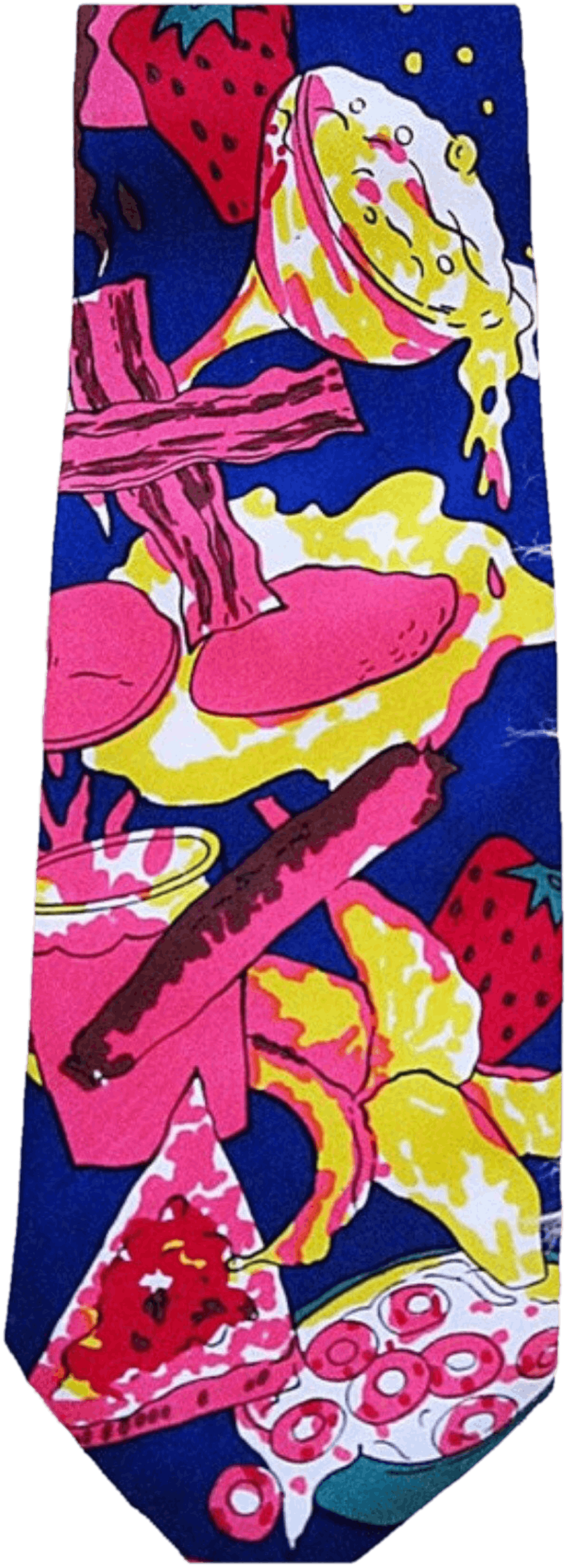 Vintage 80's Food Fight Junk Food Novelty Necktie by Next Exit Shop