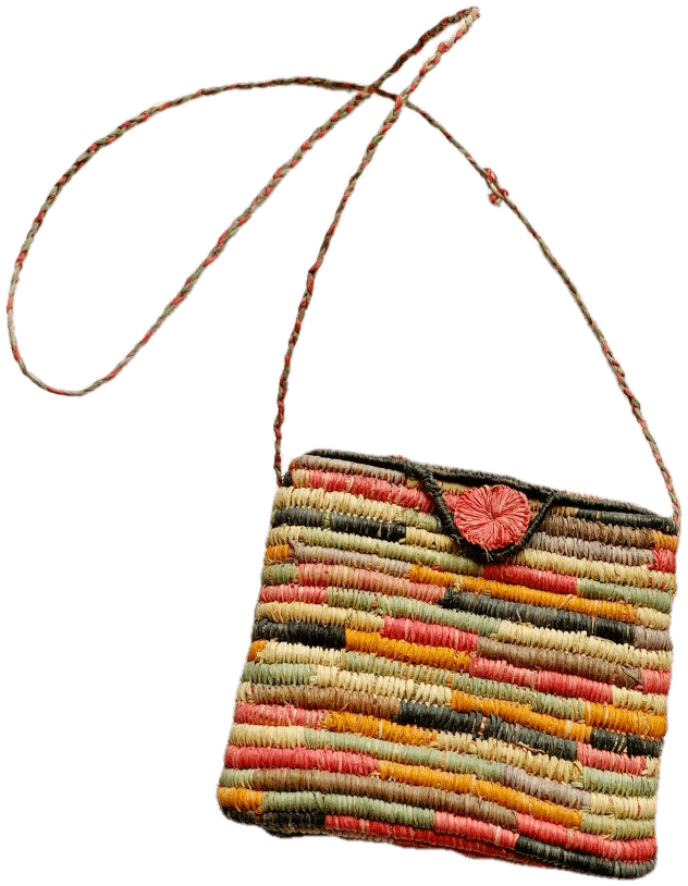 Vintage 90's Rainbow Straw Box Purse Shop THRILLING