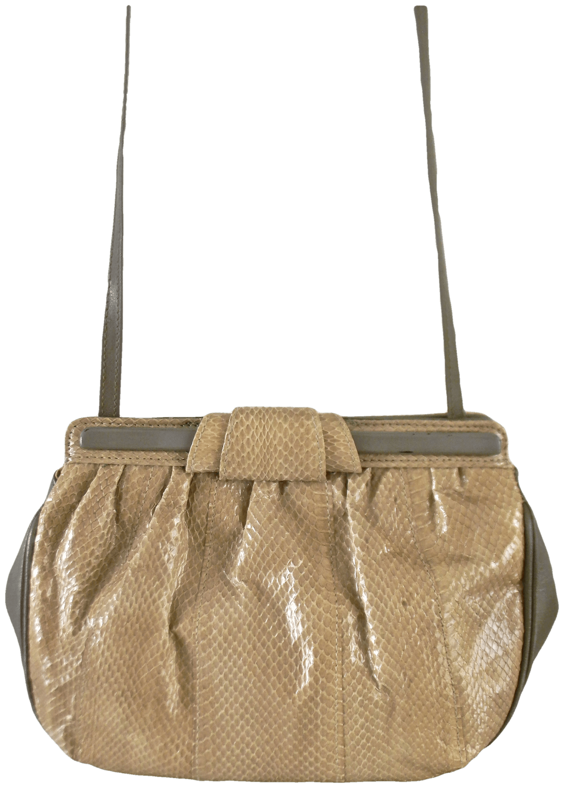 Vintage 70's Tan And Taupe Lizard Skin Purse | Shop THRILLING