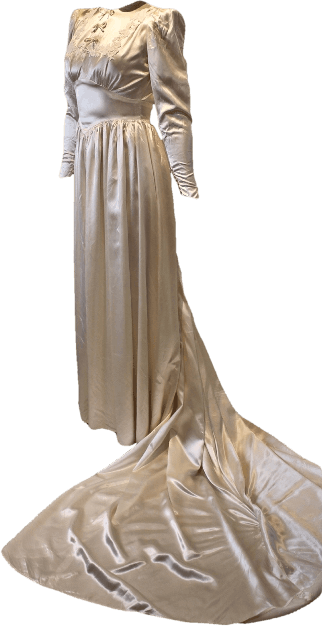 Vintage 40's Cream Silk Charmeuse Puffed Sleeve Wedding Gown | Shop Vintage 40's Cream Silk Charmeuse Puffed Sleeve Wedding Gown | Shop